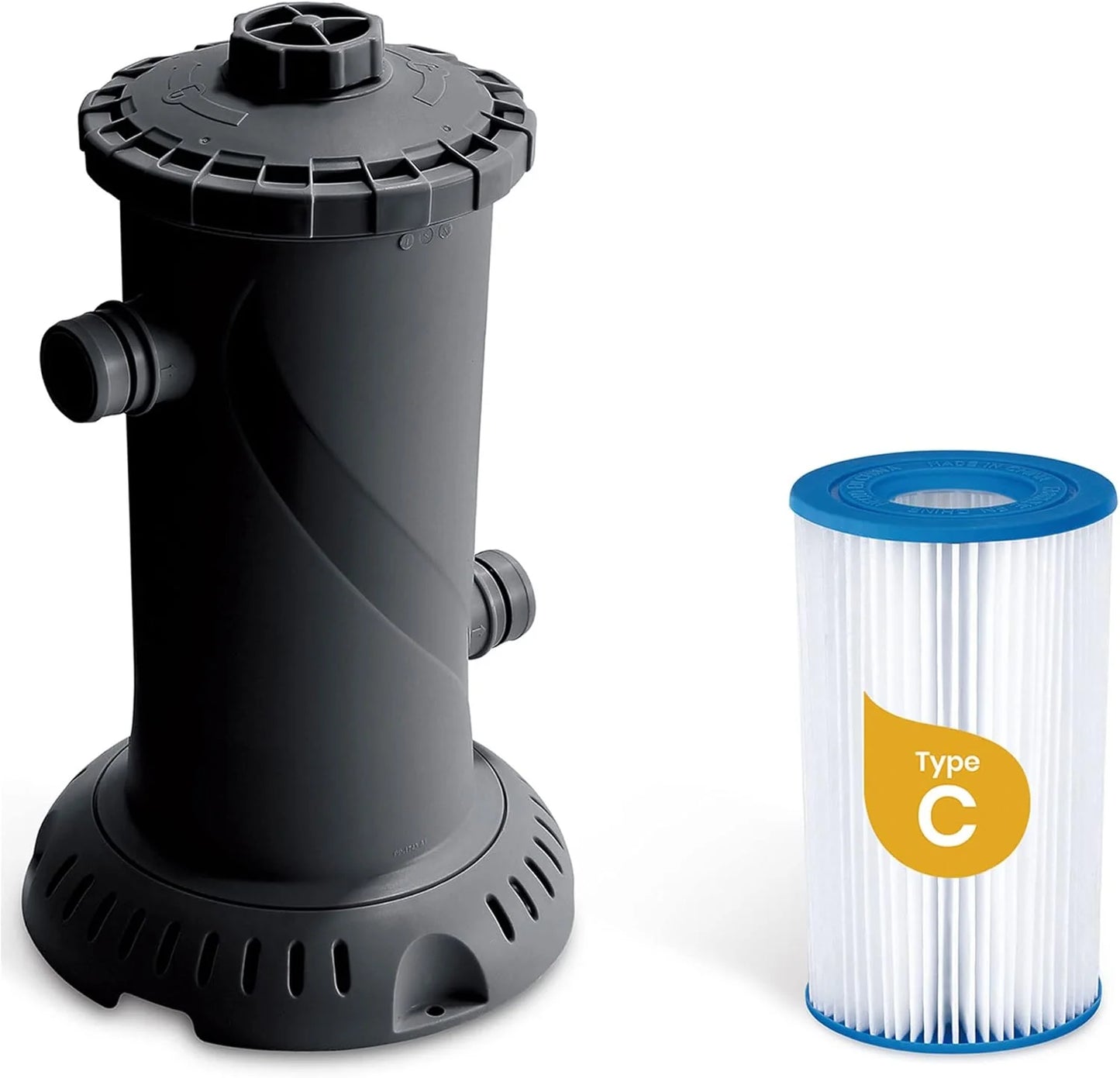 Funsicle 12 Foot by 36 Inch Quickset Round Inflatable Ring Top Outdoor Above Ground Swimming Pool Set with Pump and Cartridge Filter, Dark Herringbone