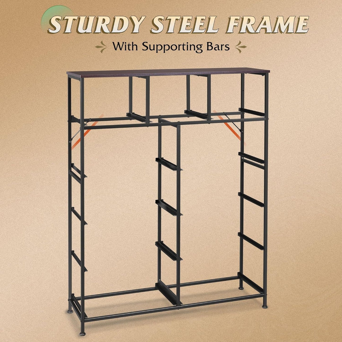 Storage Organizer Unit with 11 Fabric Bins, Storage Drawers Organizer with Steel Frame, Tall Storage Tower Organizaton