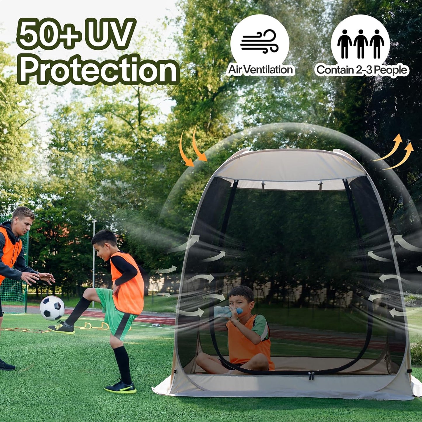 Screen gazebo, sleeps 6-10-15 people Igloo-style canopy tent with mosquito net on the sides Perfect for garden, patio, backyard