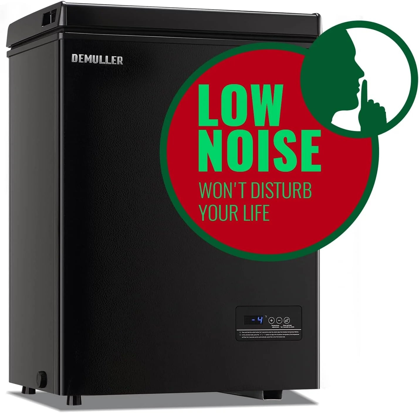 Chest Freezer 5.0Cubic Feet Deep Freezer Freestanding Freezers with 2 Removable Stainless Steel Basket, Mini Freezer Top Open Door Compact Freezer with Electronic Control 41℉ to -15℉BLACK