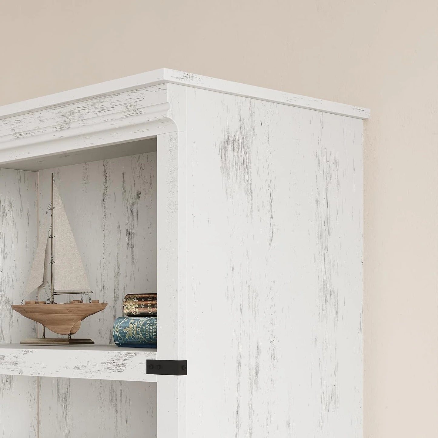 5 Tier Bookcase Farmhouse Book Shelf with Storage Open Display Bookshelves