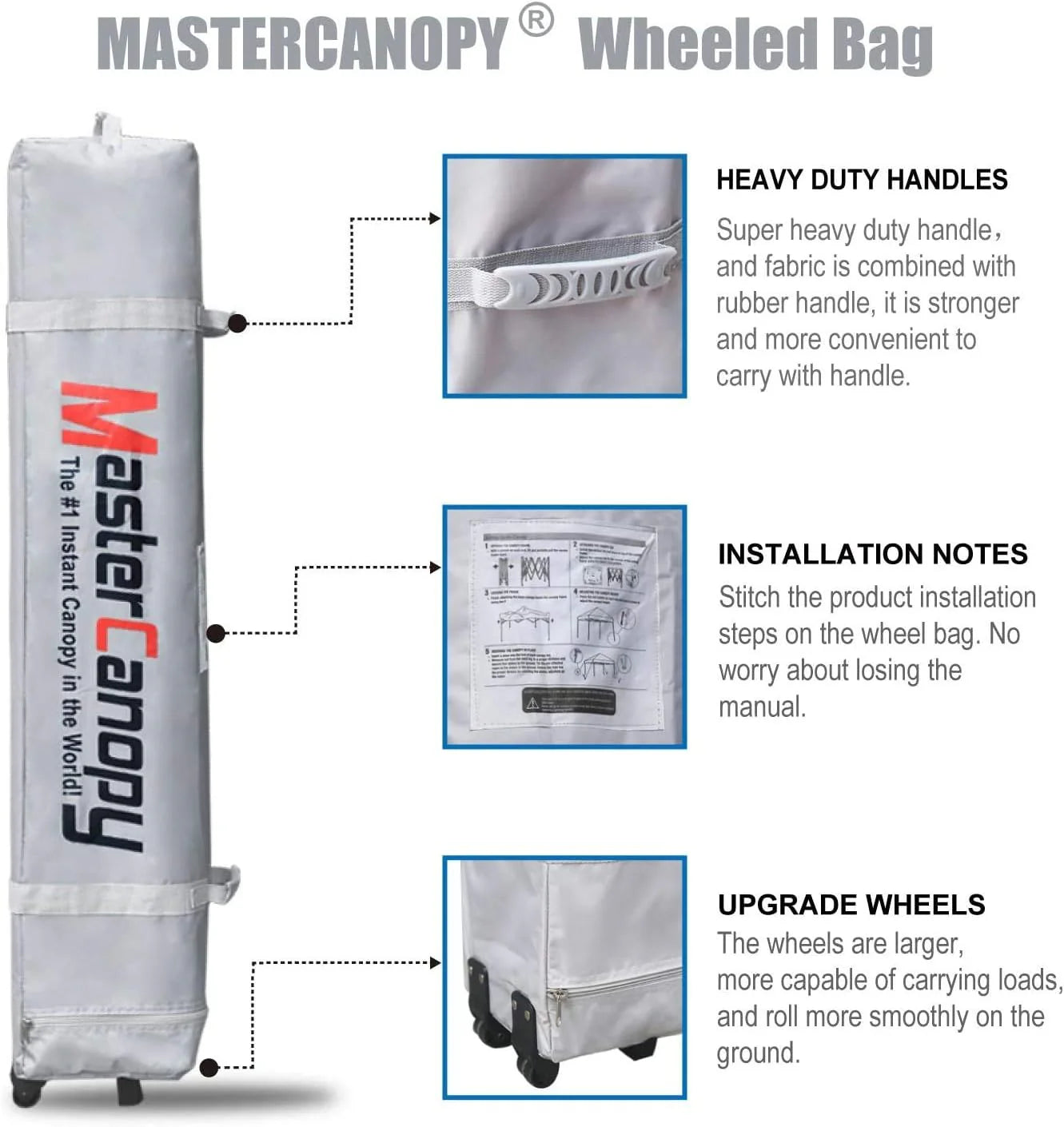 Durable Pop-up Canopy Tent with Roller Bag (10x10, Black)