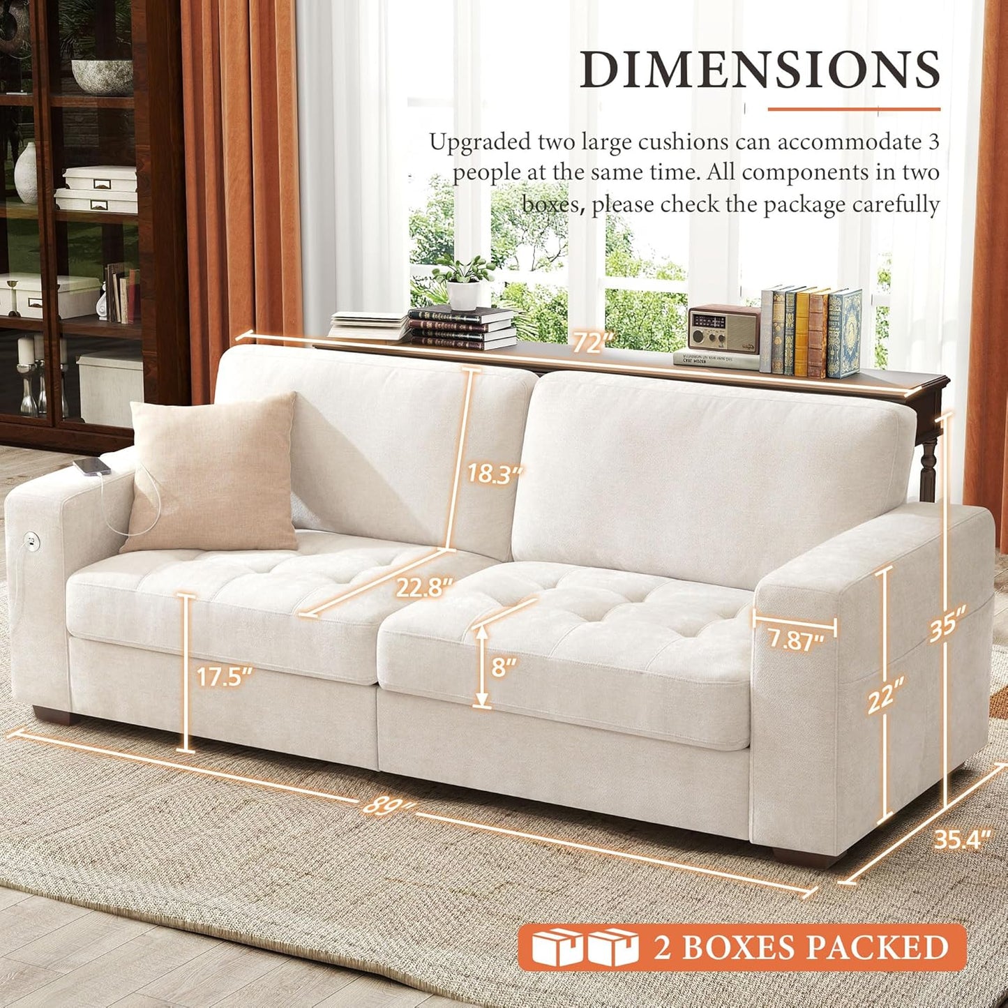 ihanherry 146-inch U-shaped modern sofa modular area cloud sofa