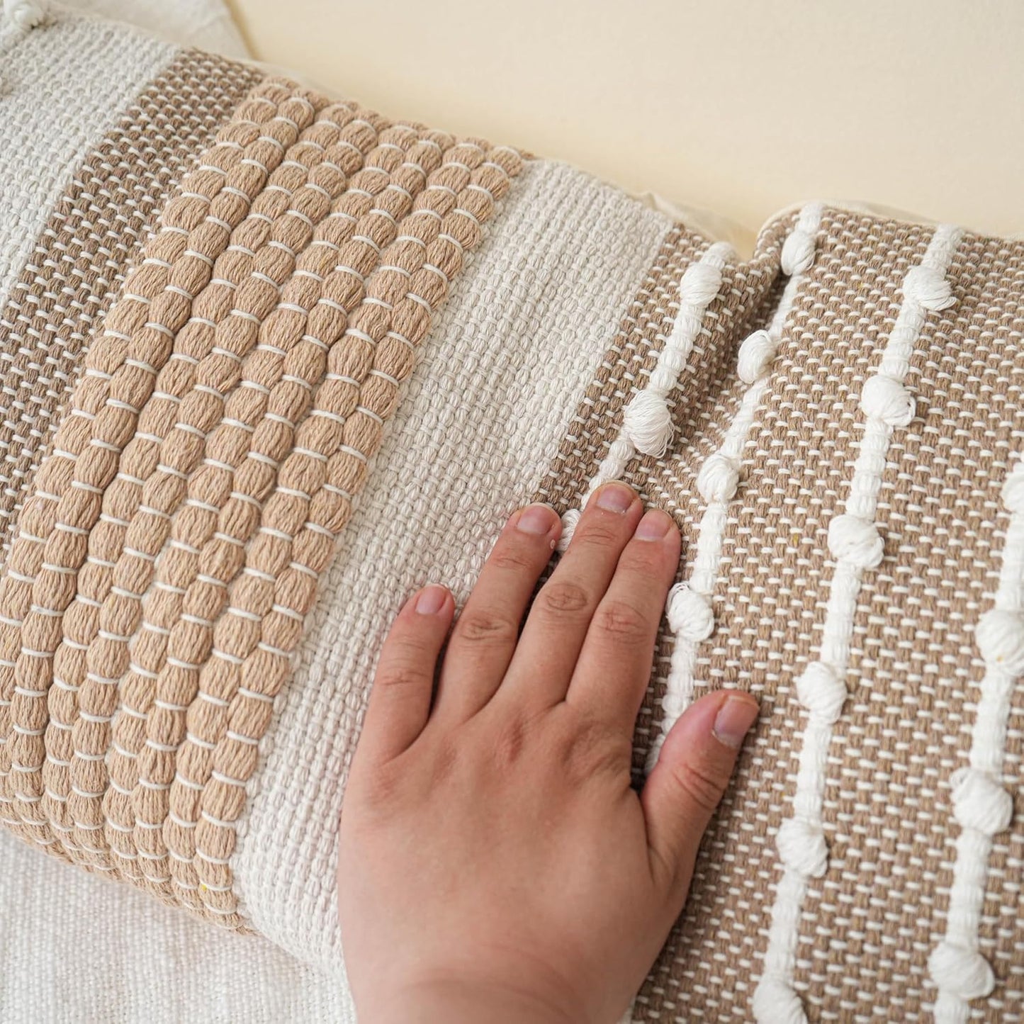 Blue Boho Decorative Throw Pillow Cover 20x20