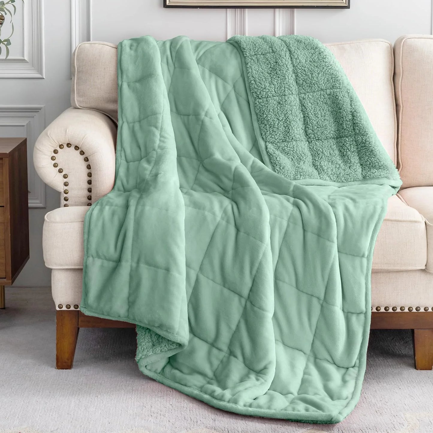 Weighted Blanket Queen Size 15lbs 60x80 inches with Soft Plush Fleece