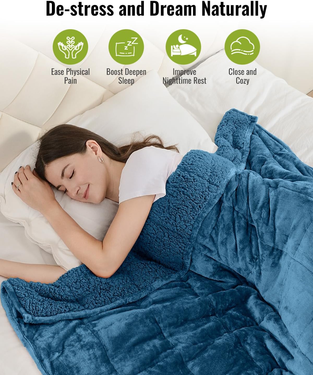 Weighted Blanket Queen Size 15lbs 60x80 inches with Soft Plush Fleece