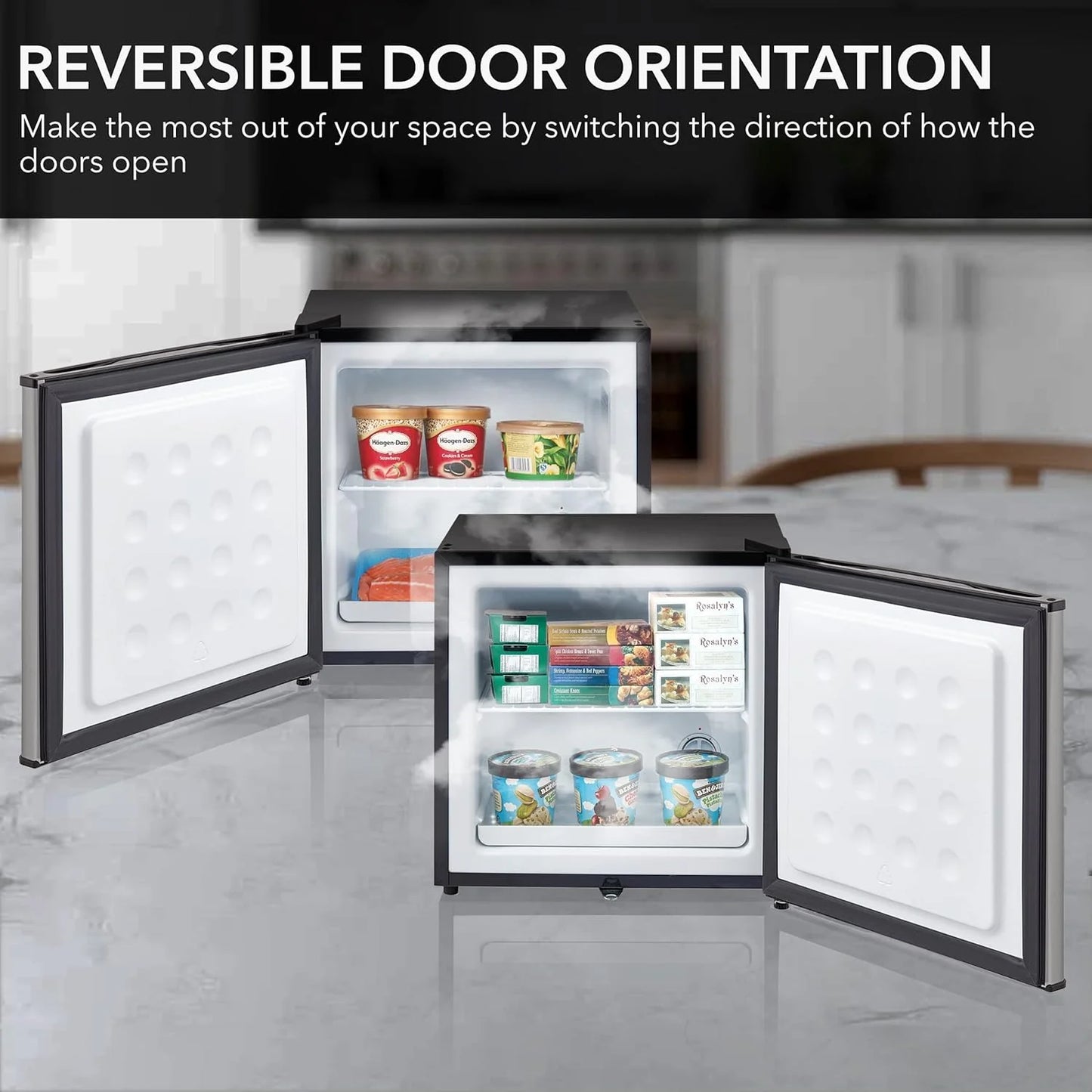 Whynter CUF-112SS Mini, Energy Star Rated Small Upright Freezer with Lock, Stainless Steel -1.1 Cubic Feet