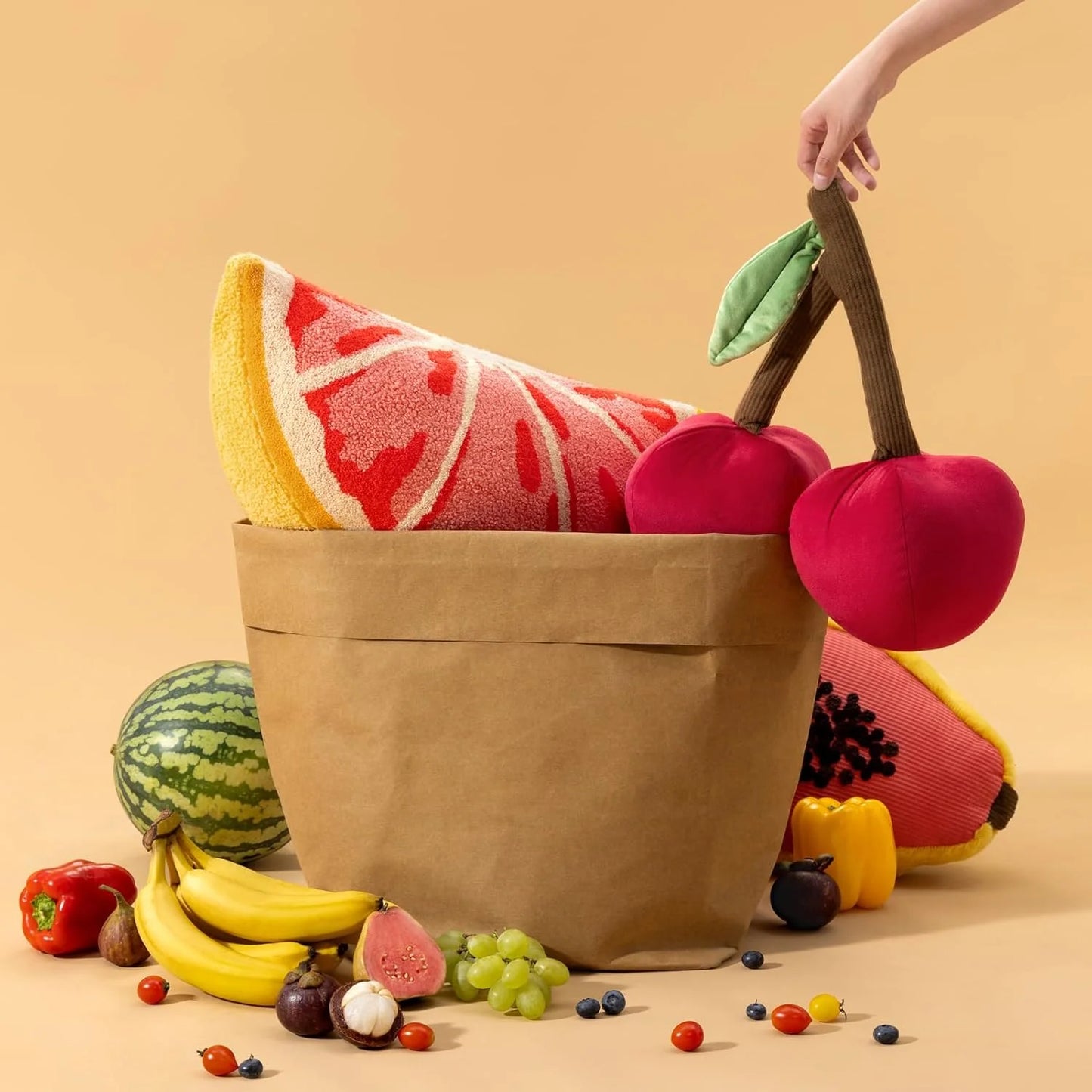 Fruit Shaped Pillows Series Grapefruit Shaped Throw Pillow