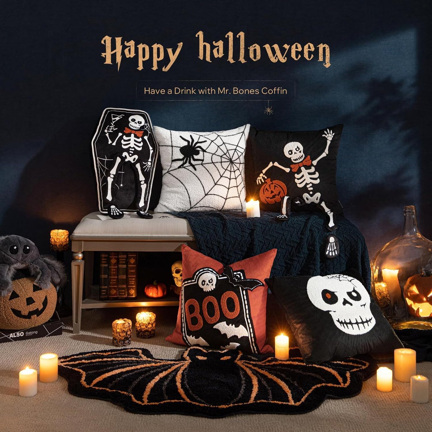 Halloween Shaped Throw Pillow Skeleton Shaped Pillow