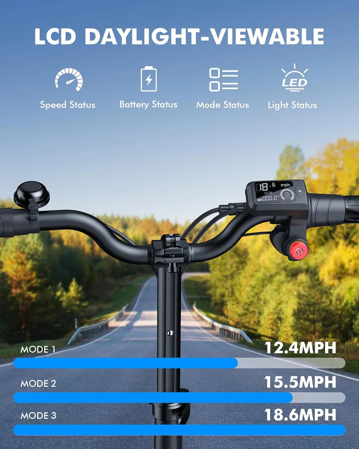 Gyroor Adult Electric Scooter with Large Center Basket, 20 Mile Range, Foldable, and Seat