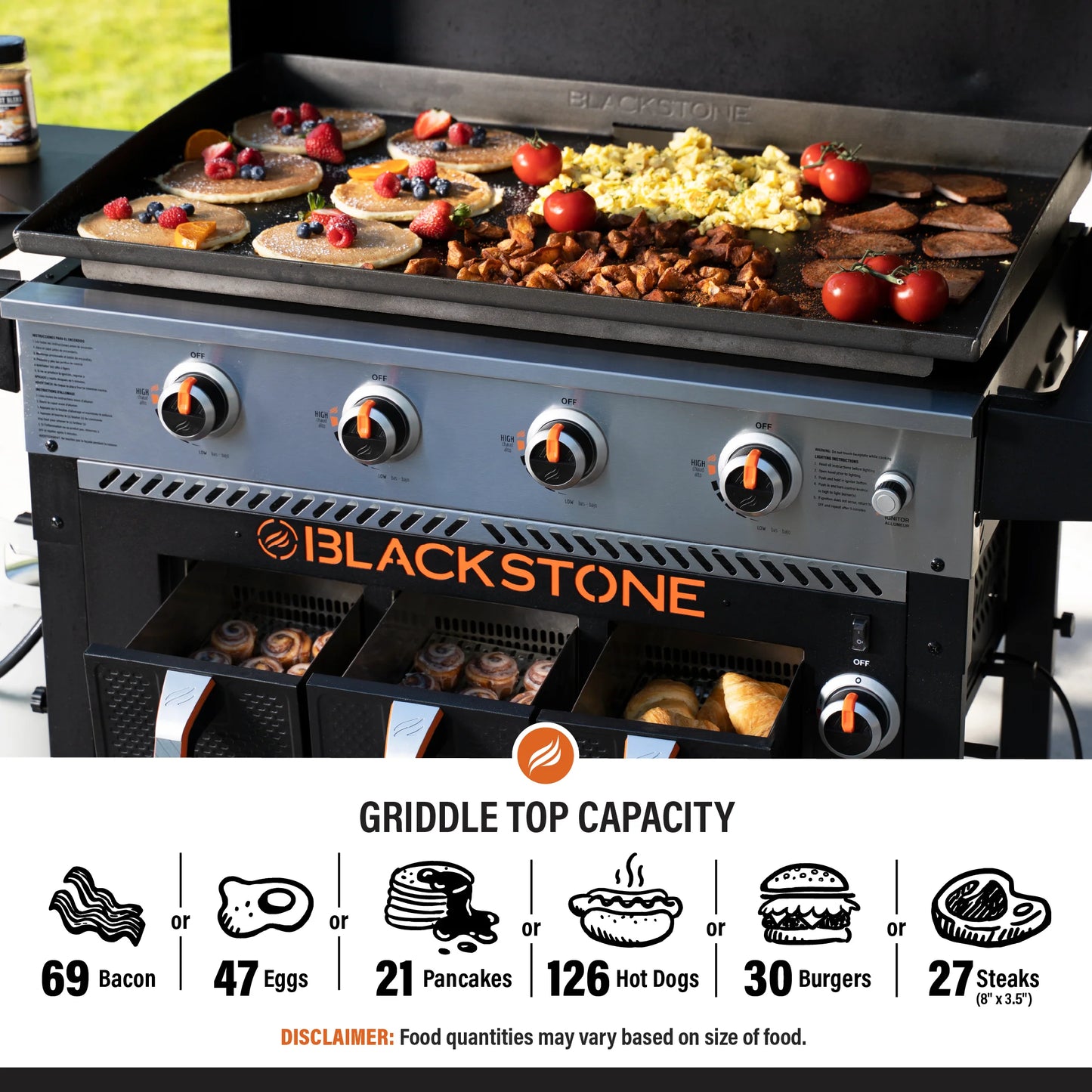 Blackstone 4-Burner 36" Propane Griddle with Air Fryer and Hood