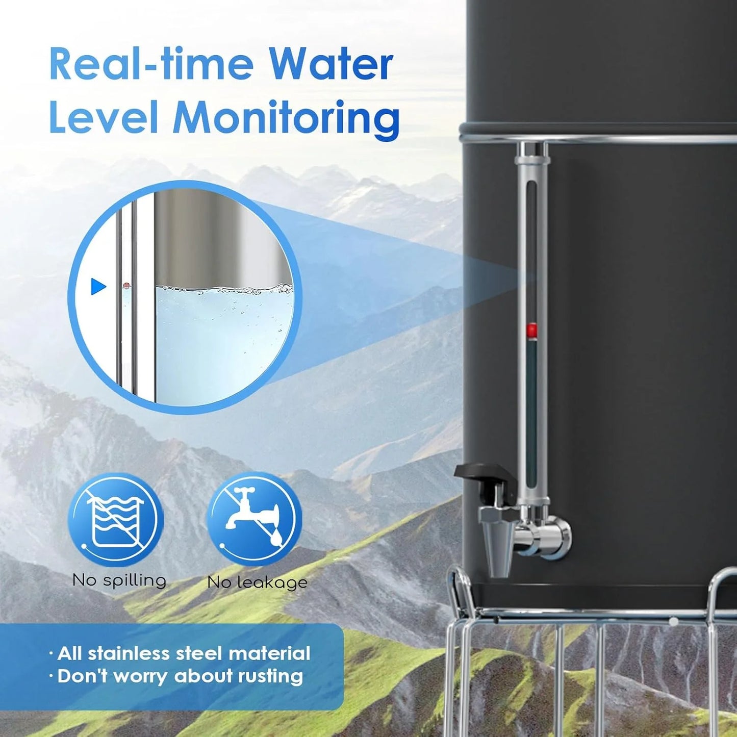 Purewell three-stage 0.01μm ultrafiltration gravity water filtration system 304