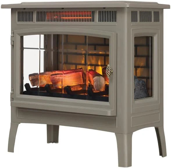 Freestanding Electric Fireplace Stove Heater with 3D Flame Effect for 1,000 Sq. Ft