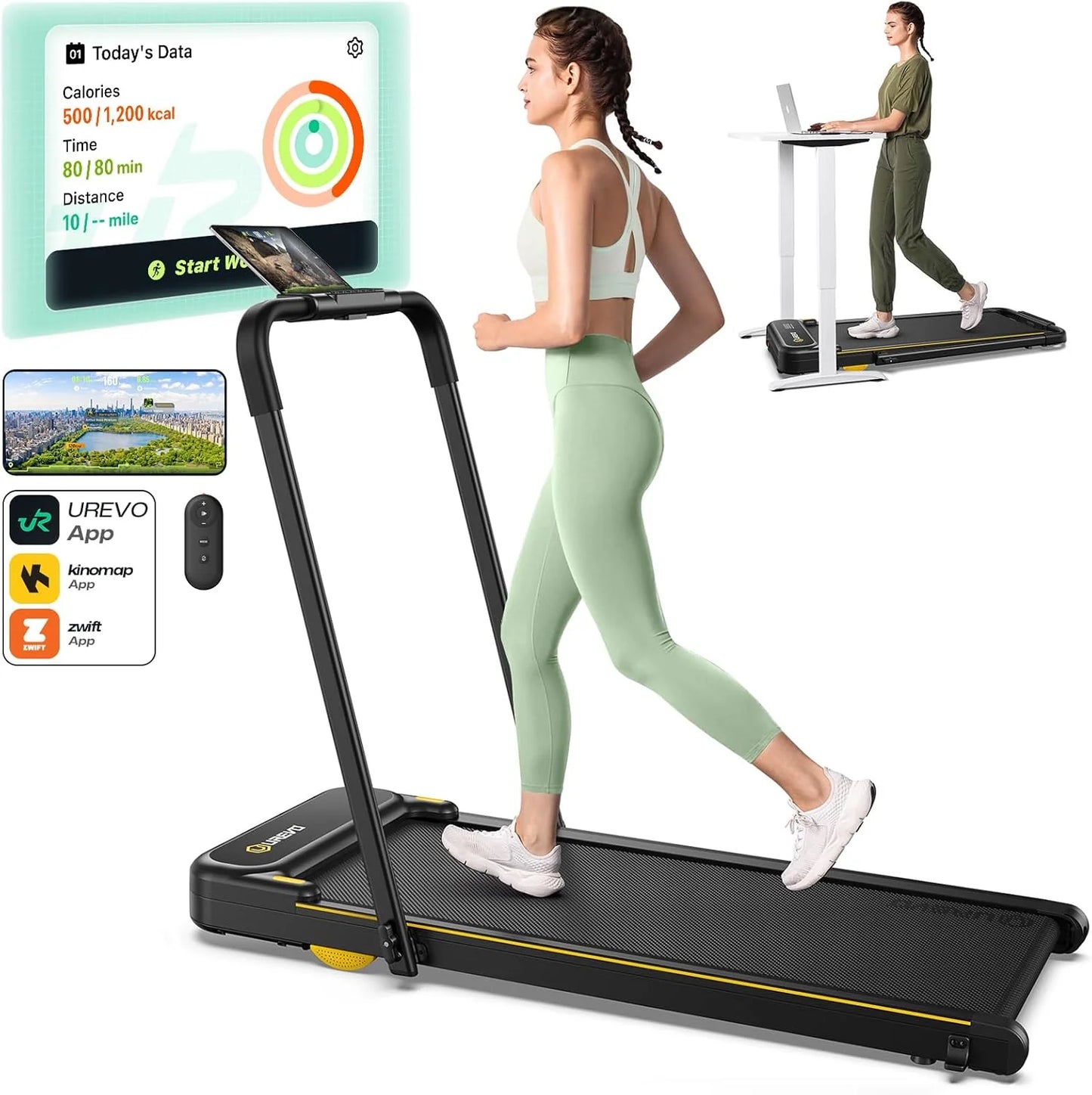 Urevo Strol 2E Smart 2-in-2 Folding Treadmill Dual LED Display
