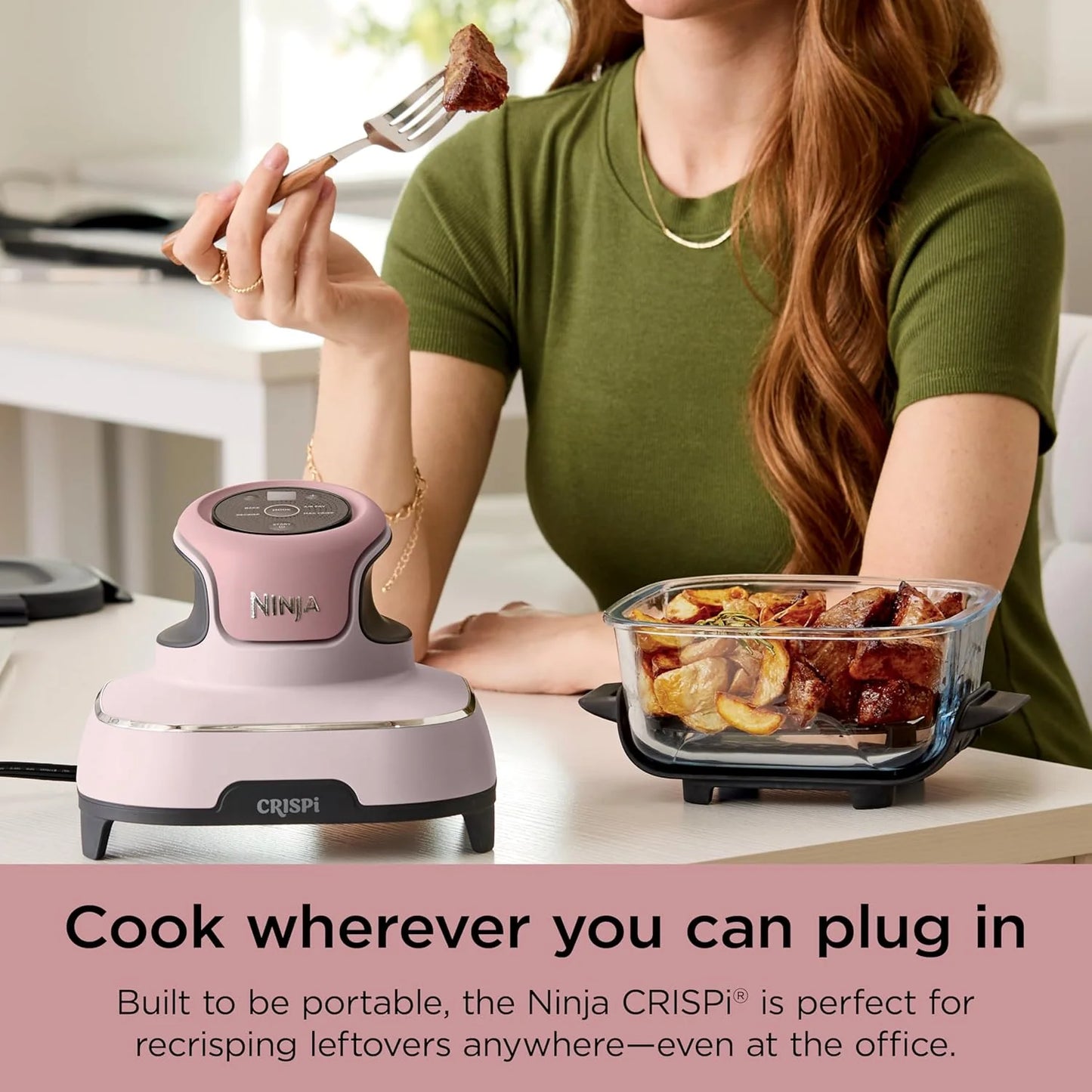 Ninja Crispi 4-in-1 Portable Glass Air Fryer Cooking System, 1500W, 4QT & 6-Cup TempWare Glass Containers with Storage Lids, Microwave, Freezer & Dishwasher Safe