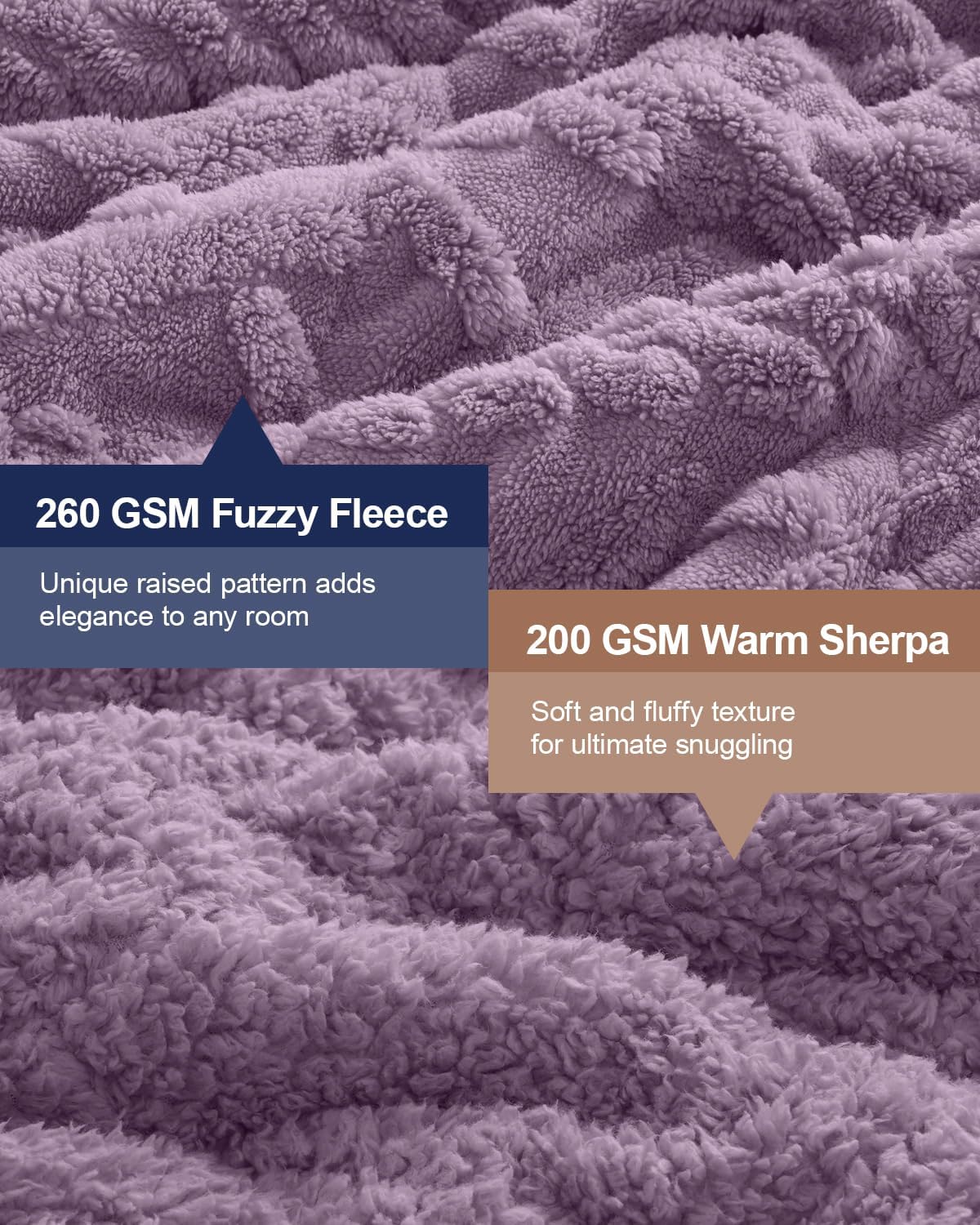 Sherpa Fleece Weighted Blanket 15 lbs 60"x 80"