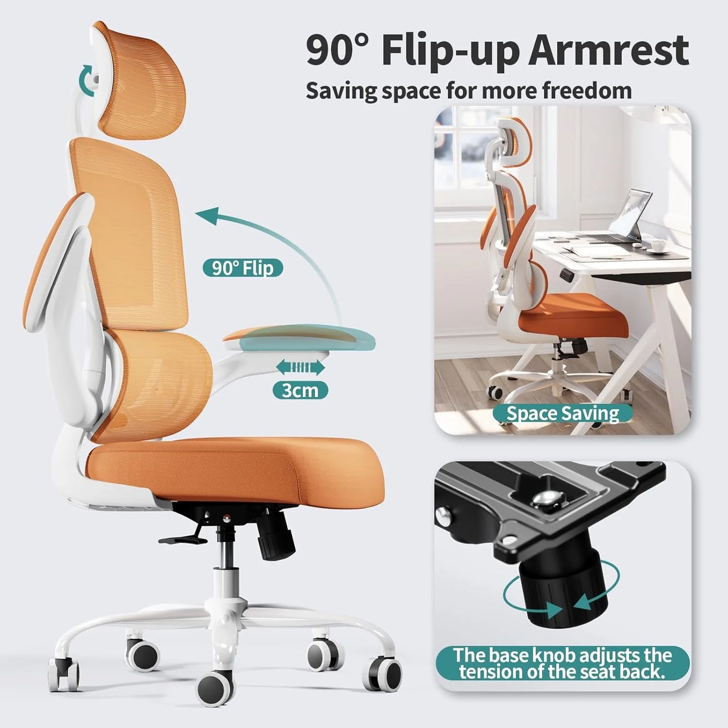 TRALT Office Chair Ergonomic Desk Chair 330 lbs Home Gaming Chair with Wheels