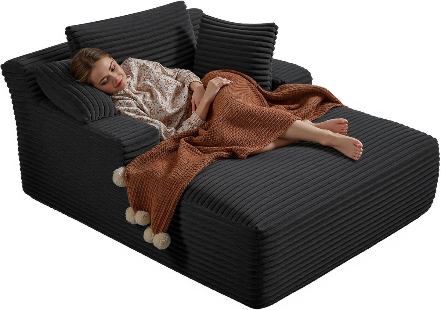 50-inch indoor recliner, oversized corduroy upholstered boneless sofa bed, deep sleeper sofa reading chair, cloud sofa, living room sofa