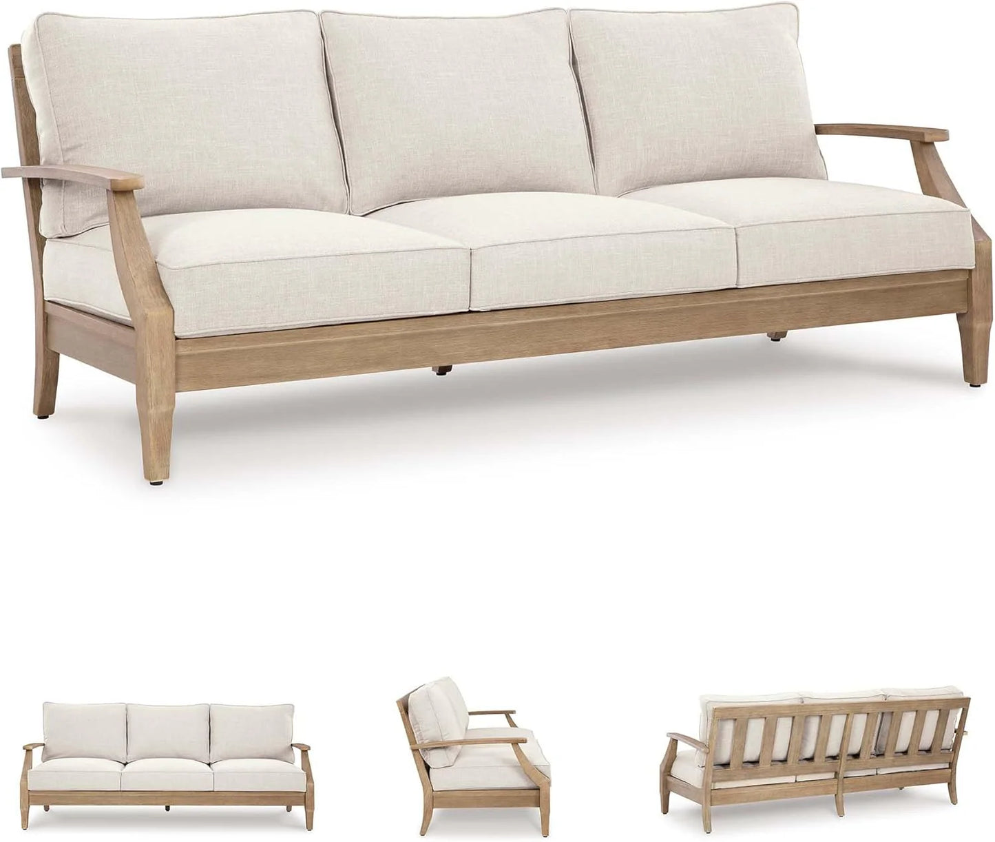 Coastal view outdoor terrace eucalyptus sofa