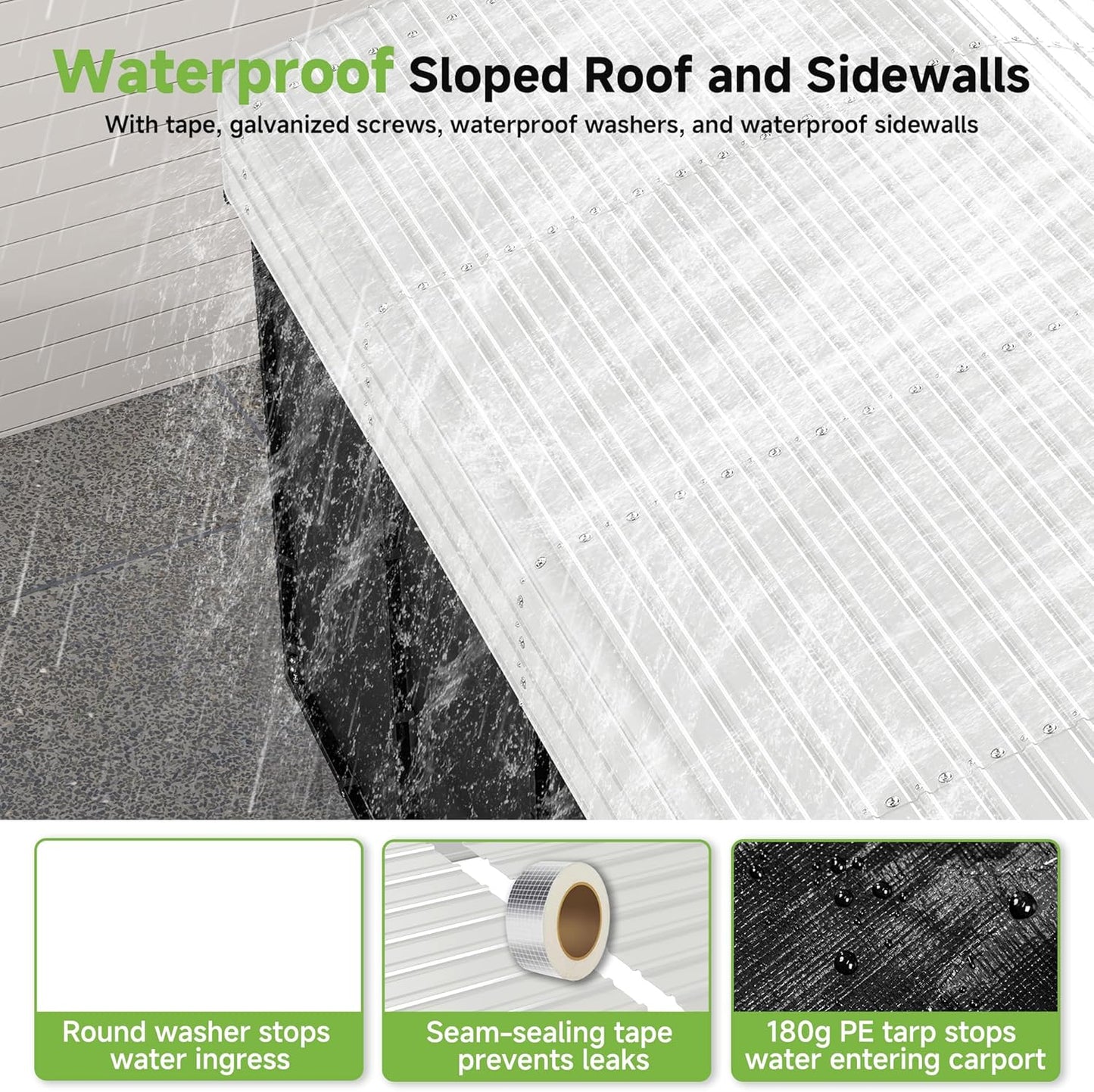 10'x15' Heavy Duty Metal Carport, Outdoor Garage Car Shelter Shade with Heavier Frame