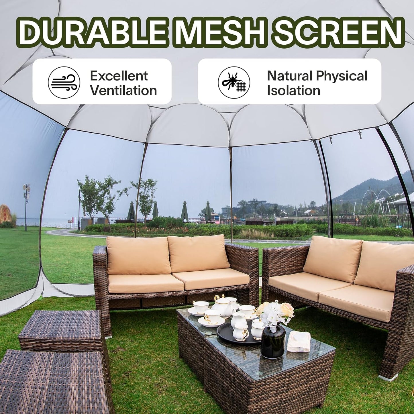 Pop Up Screen House Gazebo Tent with Mosquito Netting Sides