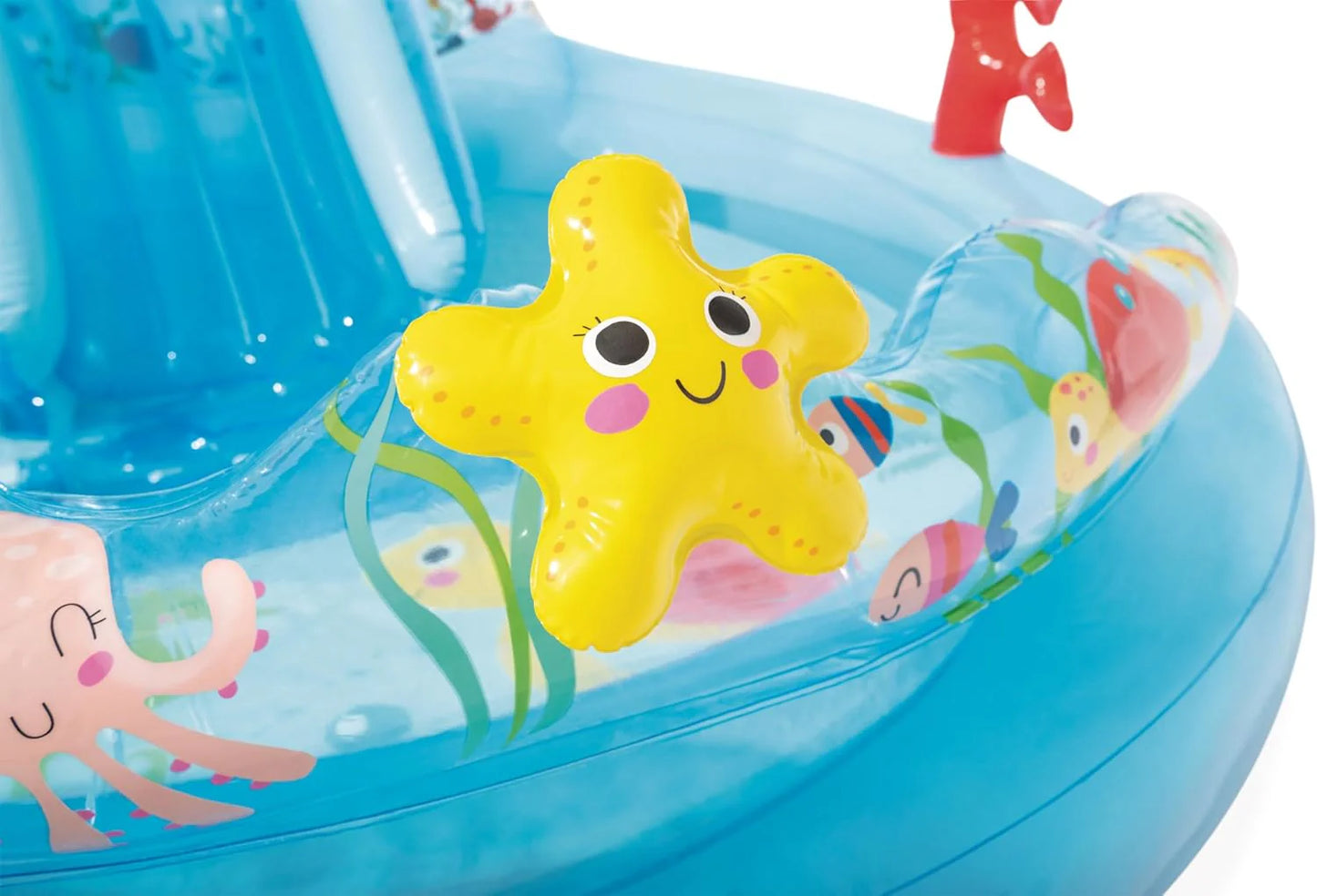 Intex 96" x 78" x 28" Inflatable Jungle Adventure Play Center Spray Kiddie Pool - Backyard Kids Water Slide, Outdoor Blow-Up Splash Pad for Toddlers