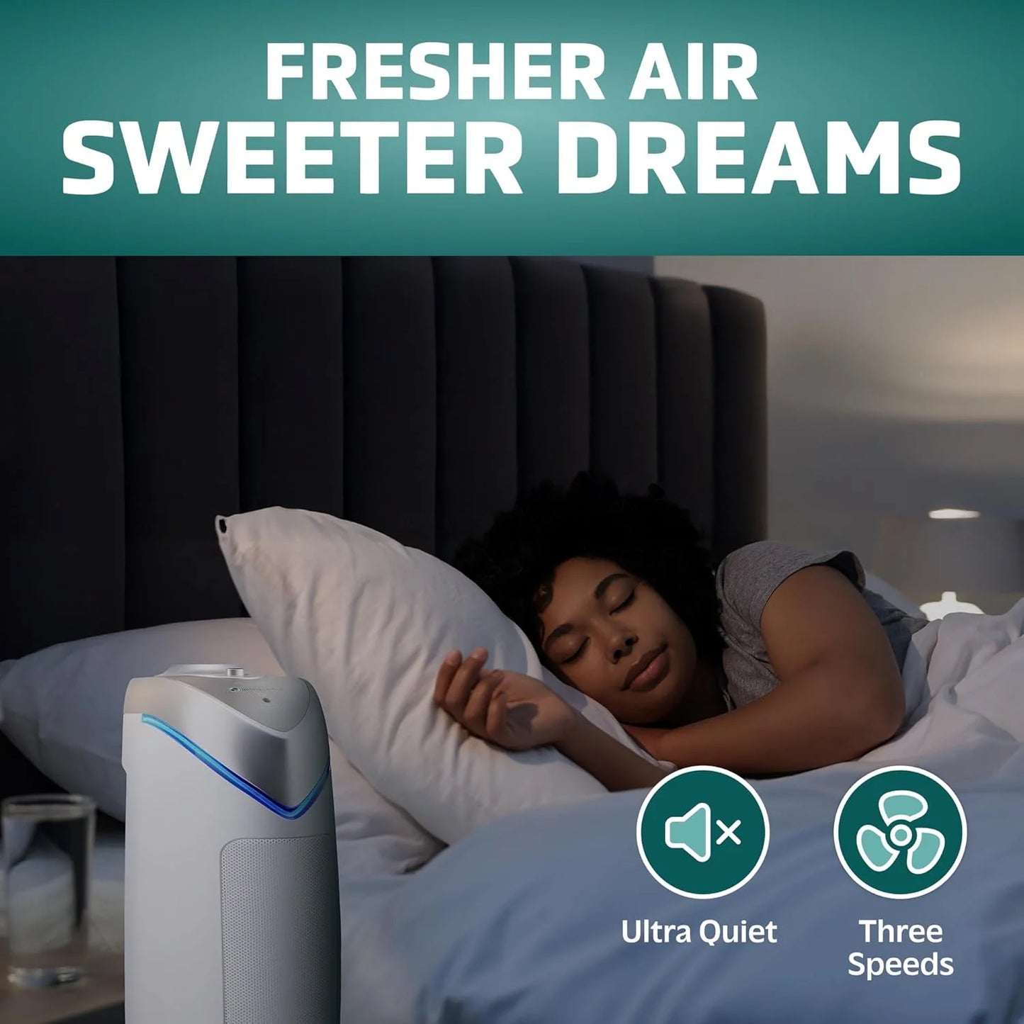 Home air purifier with HEPA pure filter