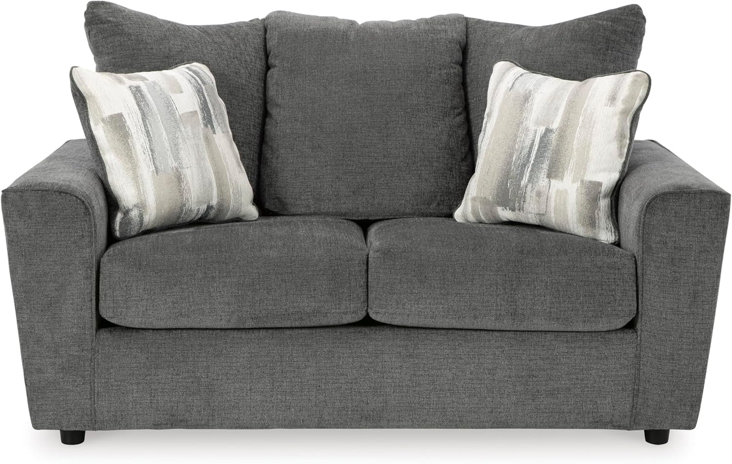 Casual Loveseat with Flared Arms Gray Upholstered Sofa for Living Room