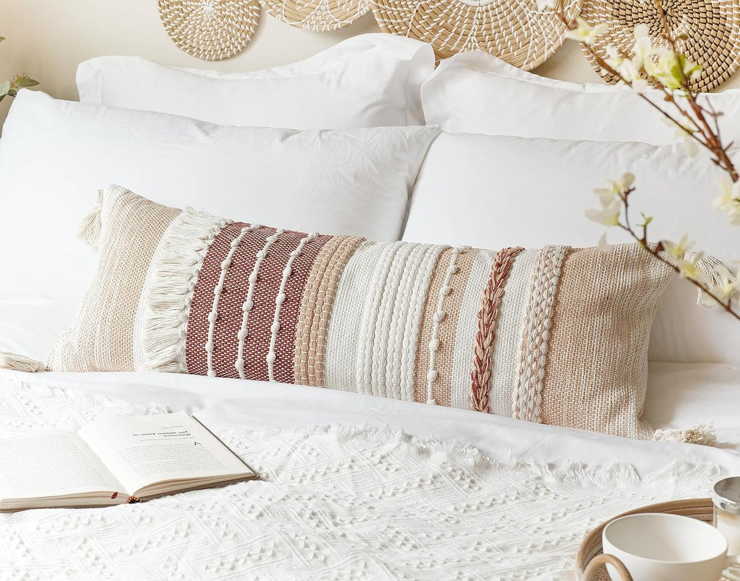 Blue Boho Decorative Throw Pillow Cover 20x20