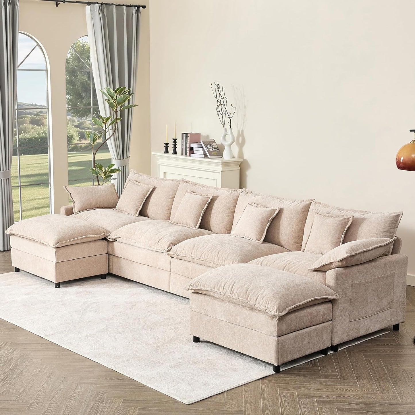 108" U-shaped sofa, modular sofa Comfortable cloud sofa
