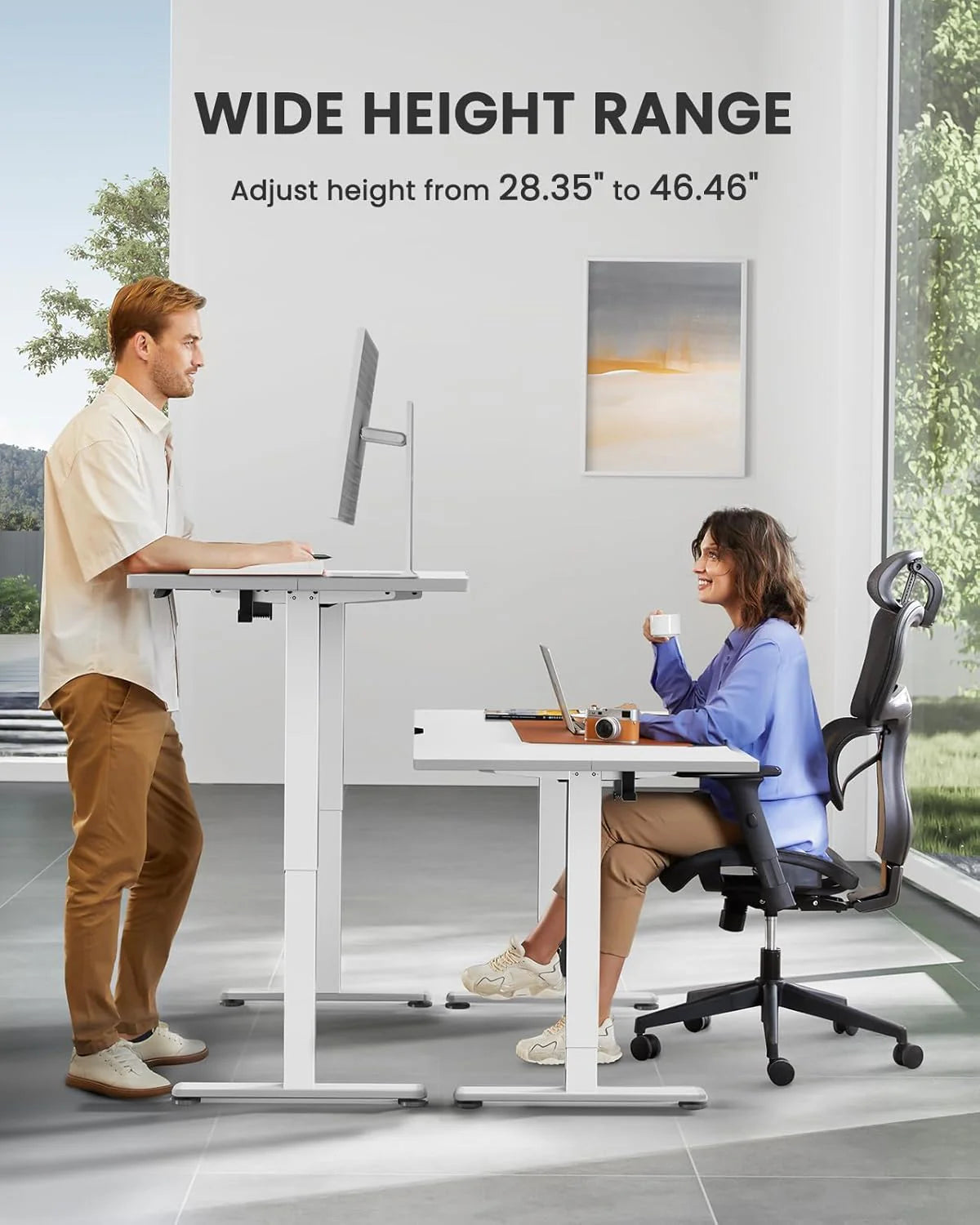 Height Adjustable Electric Standing Desk 47.2 x 23.6 Inches