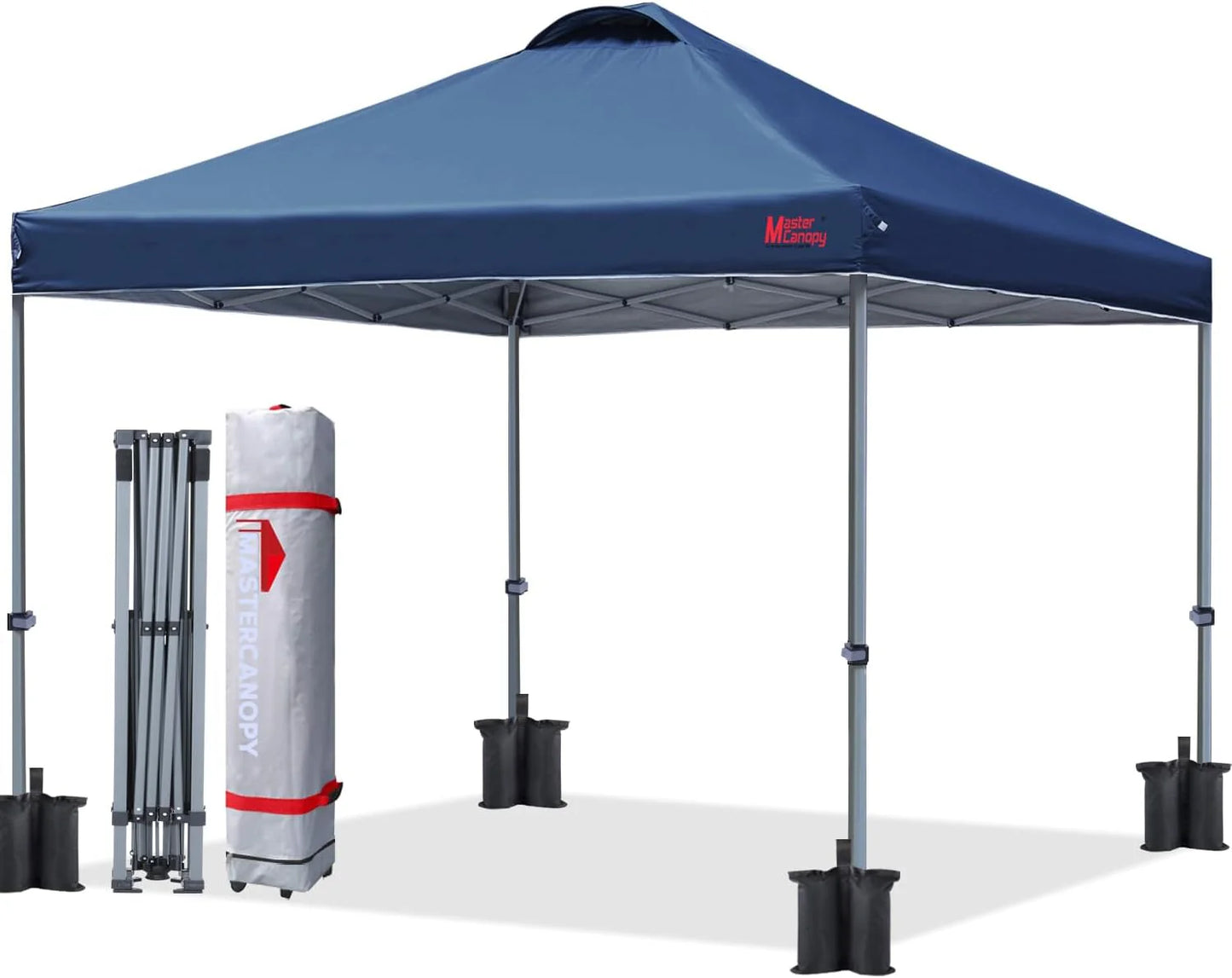 Durable Pop-up Canopy Tent with Roller Bag (10x10, Black)