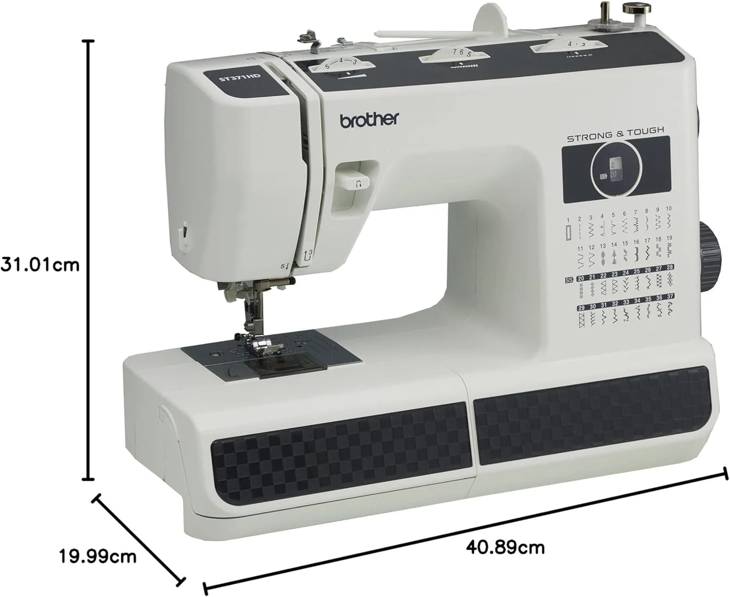 Sewing Machine, Strong & Tough, 37 Built-in Stitches, Free Arm Option, 6 Included Feet