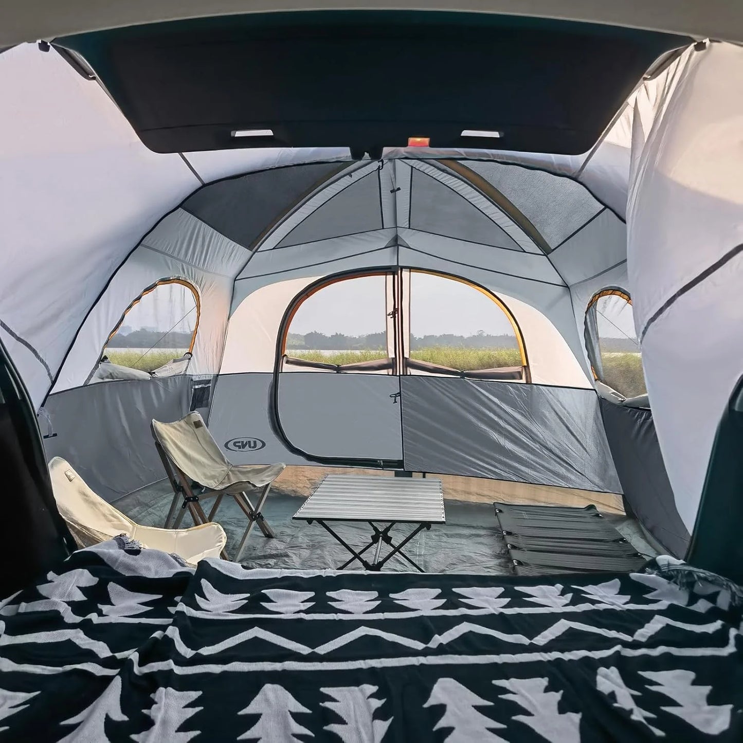 SUV Tent for Camping, 6-Person SUV Tailgate Tent - Easy Set Up with Rainfly