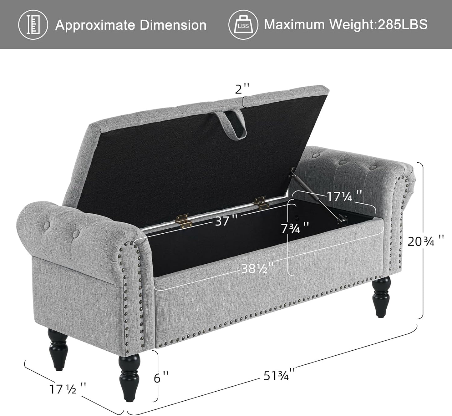 Furniliving Modern Storage Ottoman Bench, Sherpa Ottoman End of Bed Bench with Solid Wood Legs Upholstered Ottoman Benches with Storage Indoor Bench