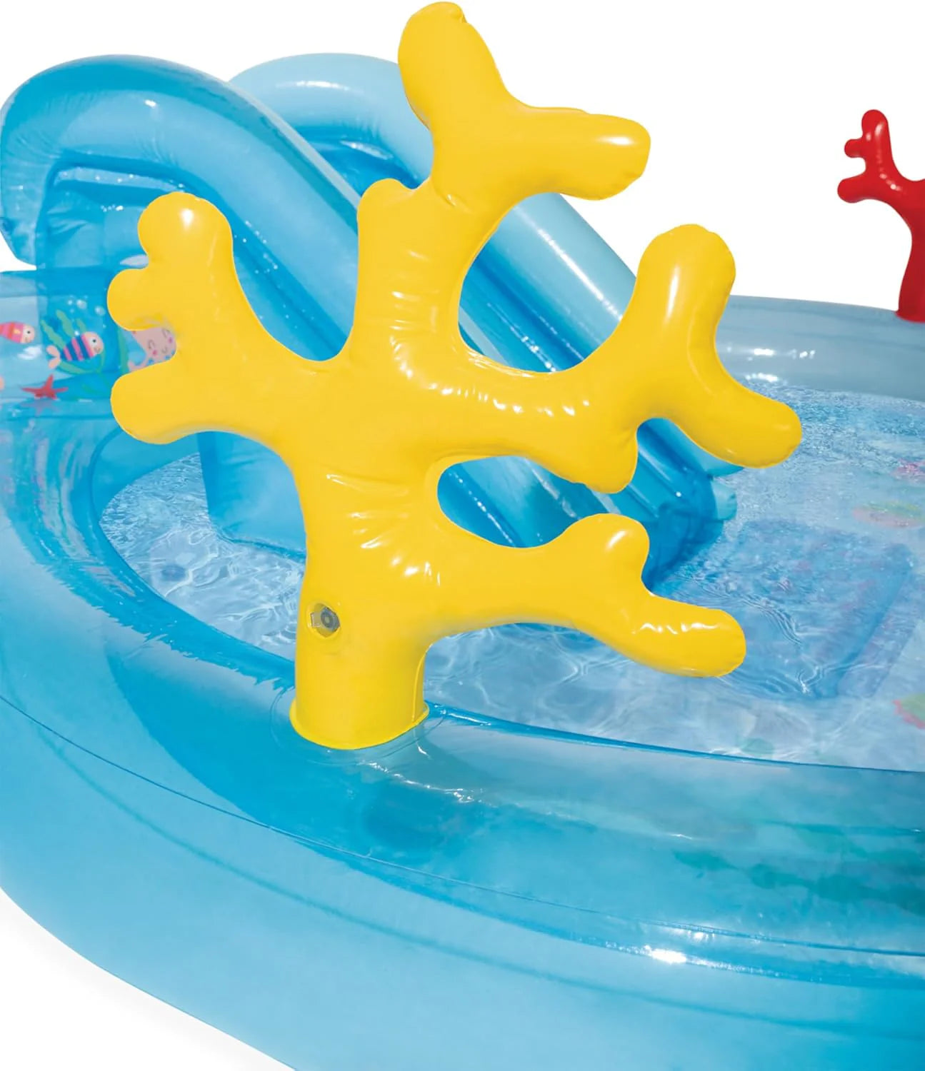 Intex 96" x 78" x 28" Inflatable Jungle Adventure Play Center Spray Kiddie Pool - Backyard Kids Water Slide, Outdoor Blow-Up Splash Pad for Toddlers