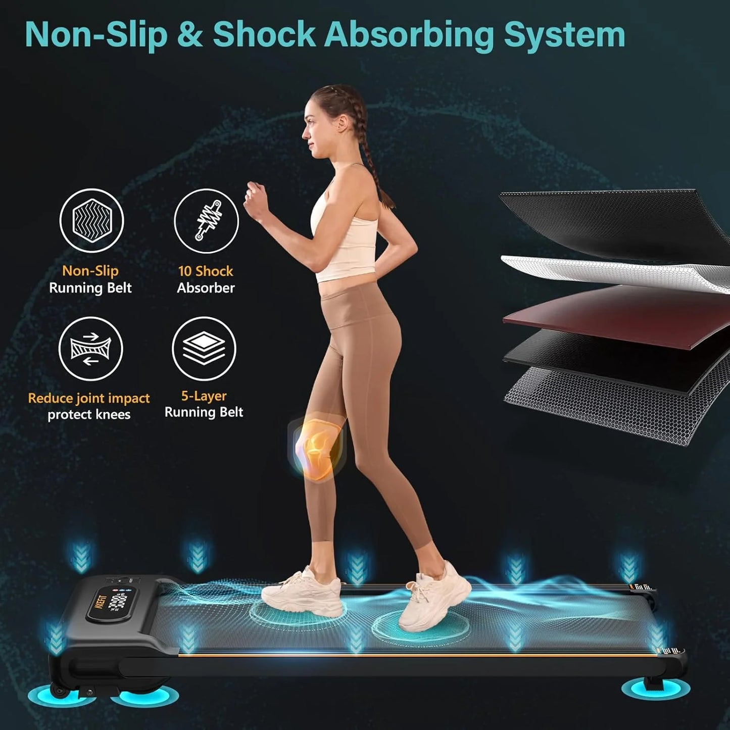 2.5 HP Portable Treadmill with Inclined Walking Pad, Panel and Remote, 4-in-1 Walking Treadmill, 265 lb Capacity