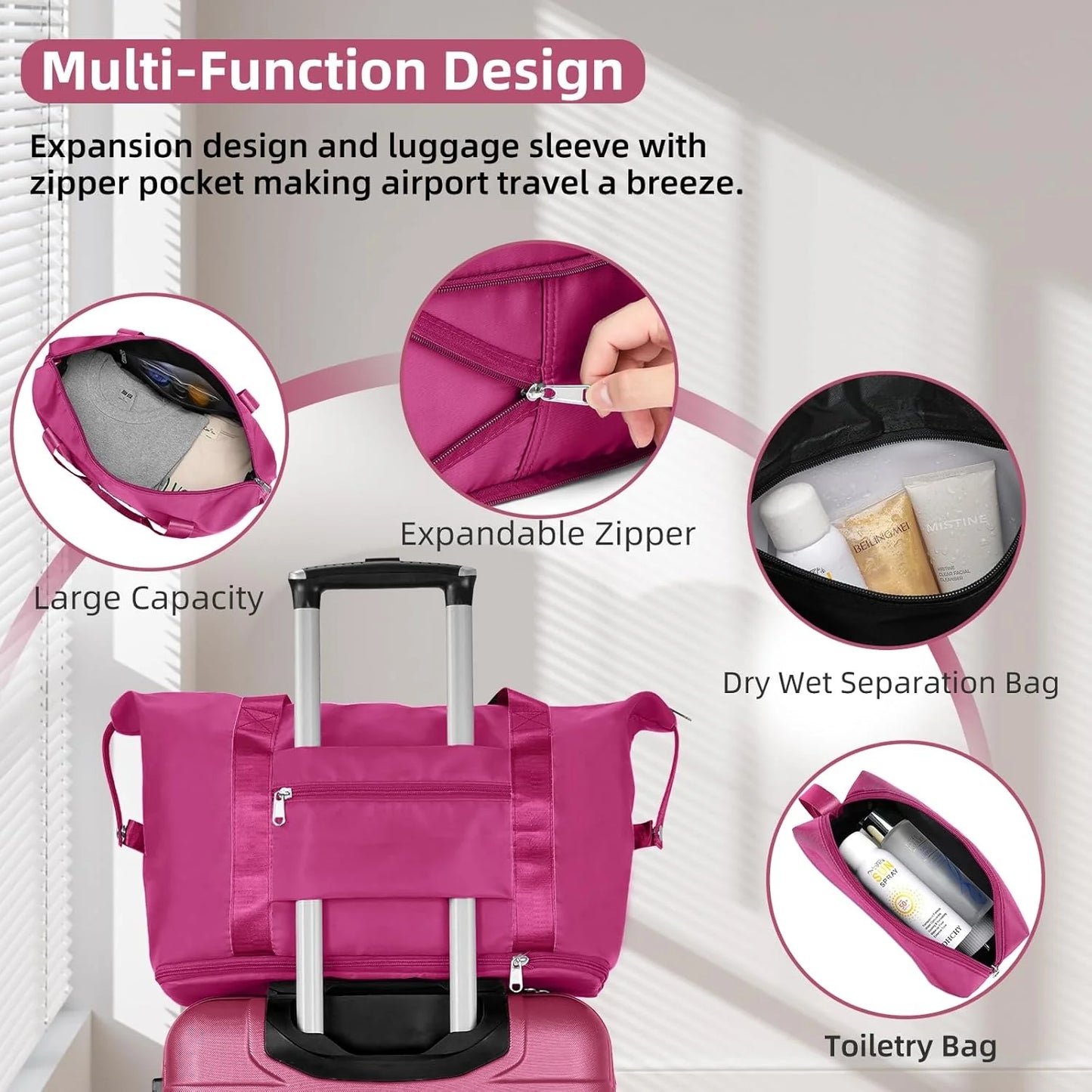 6-piece luggage set, expandable hardshell suitcase set with spinner wheels, lightweight rolling luggage set