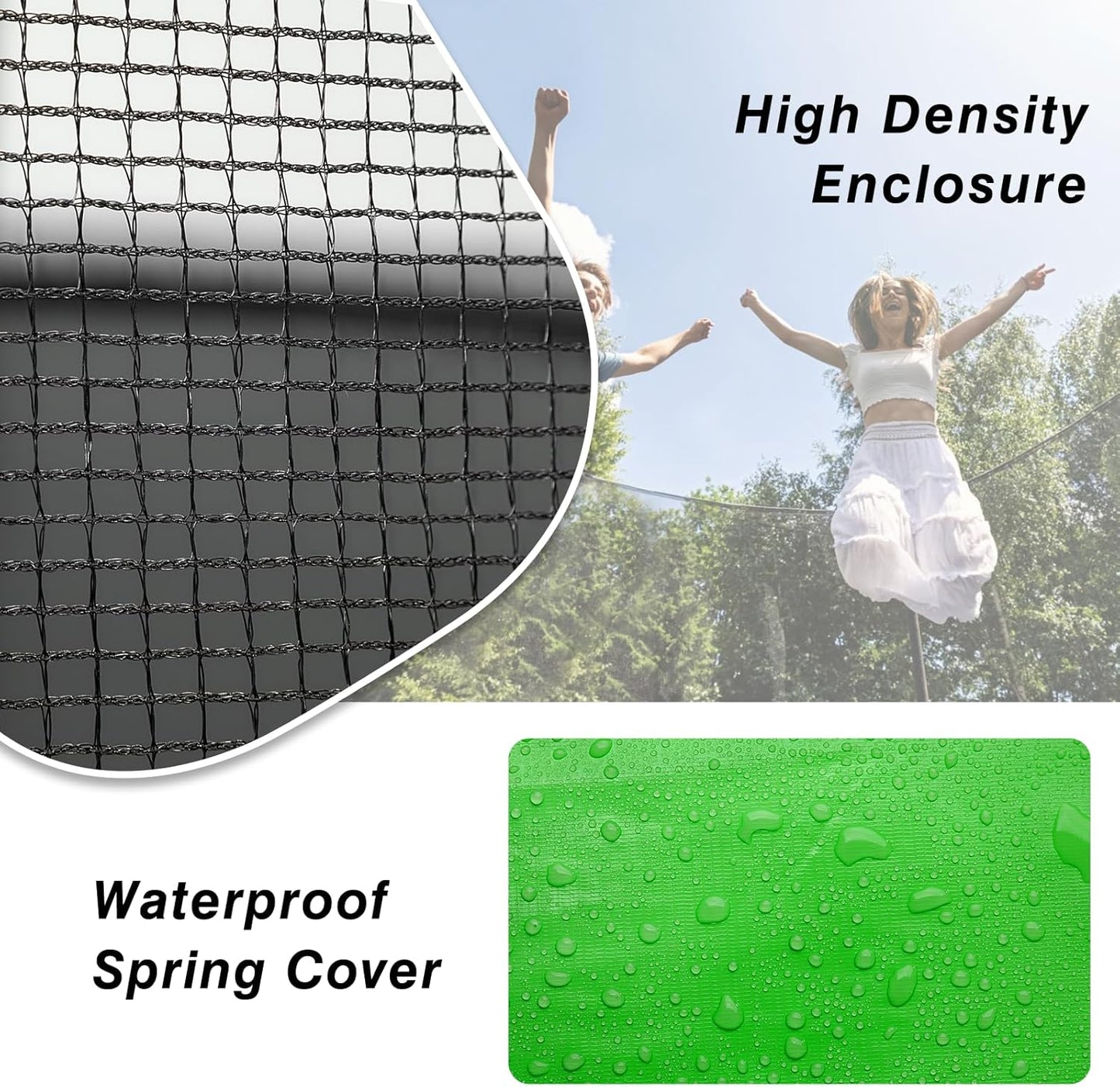 AOTOB 8FT 10FT 12FT 14 FT 15FT Trampoline with Safety Enclosure Net，Outdoor Trampoline with Basketball Hoop, Heavy Duty Jumping Mat and Spring Cover Padding for Kids and Adults, Storage Bag and Ladder