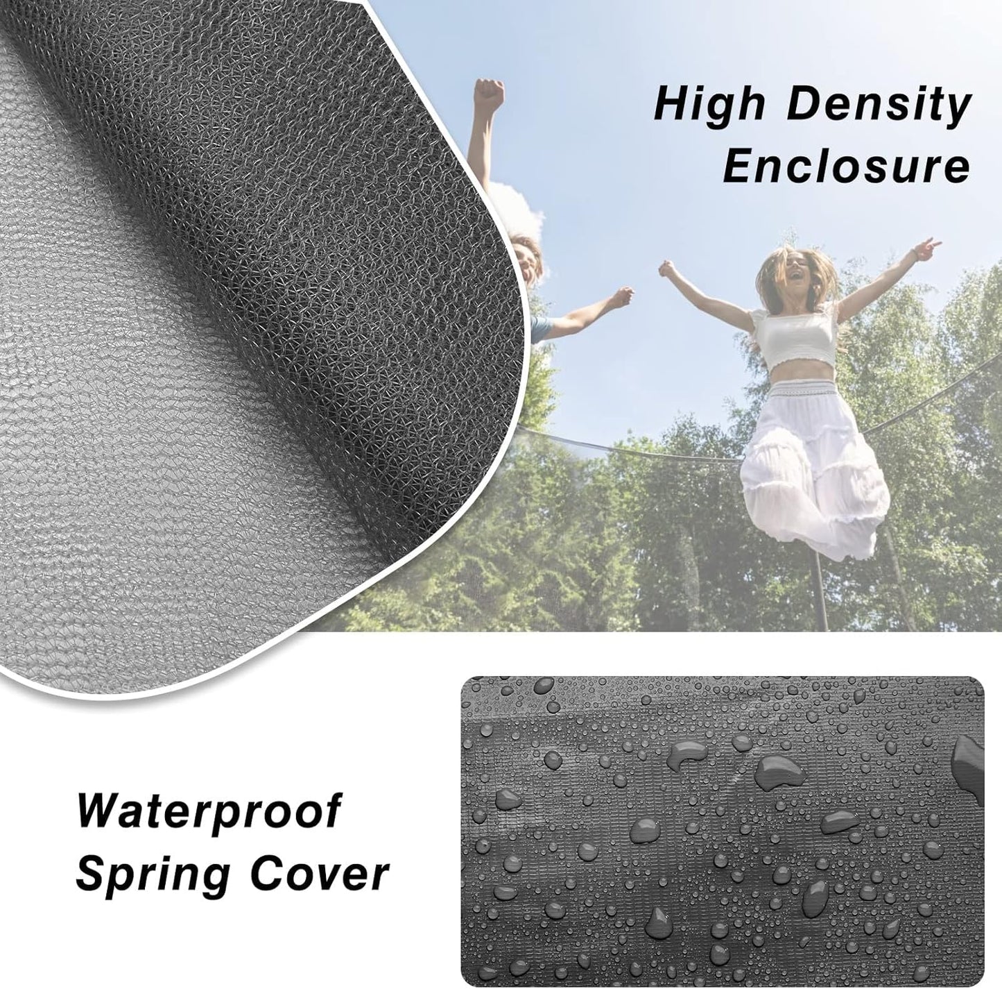 AOTOB 8FT 10FT 12FT 14 FT 15FT Trampoline with Safety Enclosure Net，Outdoor Trampoline with Basketball Hoop, Heavy Duty Jumping Mat and Spring Cover Padding for Kids and Adults, Storage Bag and Ladder