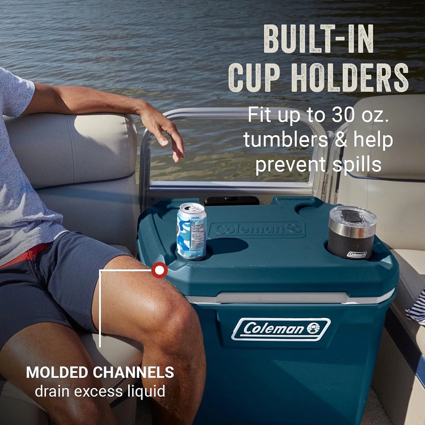 Coleman Insulated Portable Rolling Cooler with Wheels, Leak-Proof Outdoor Hard Cooler, Keeps Ice for Up to 5 Days, 100 Quart