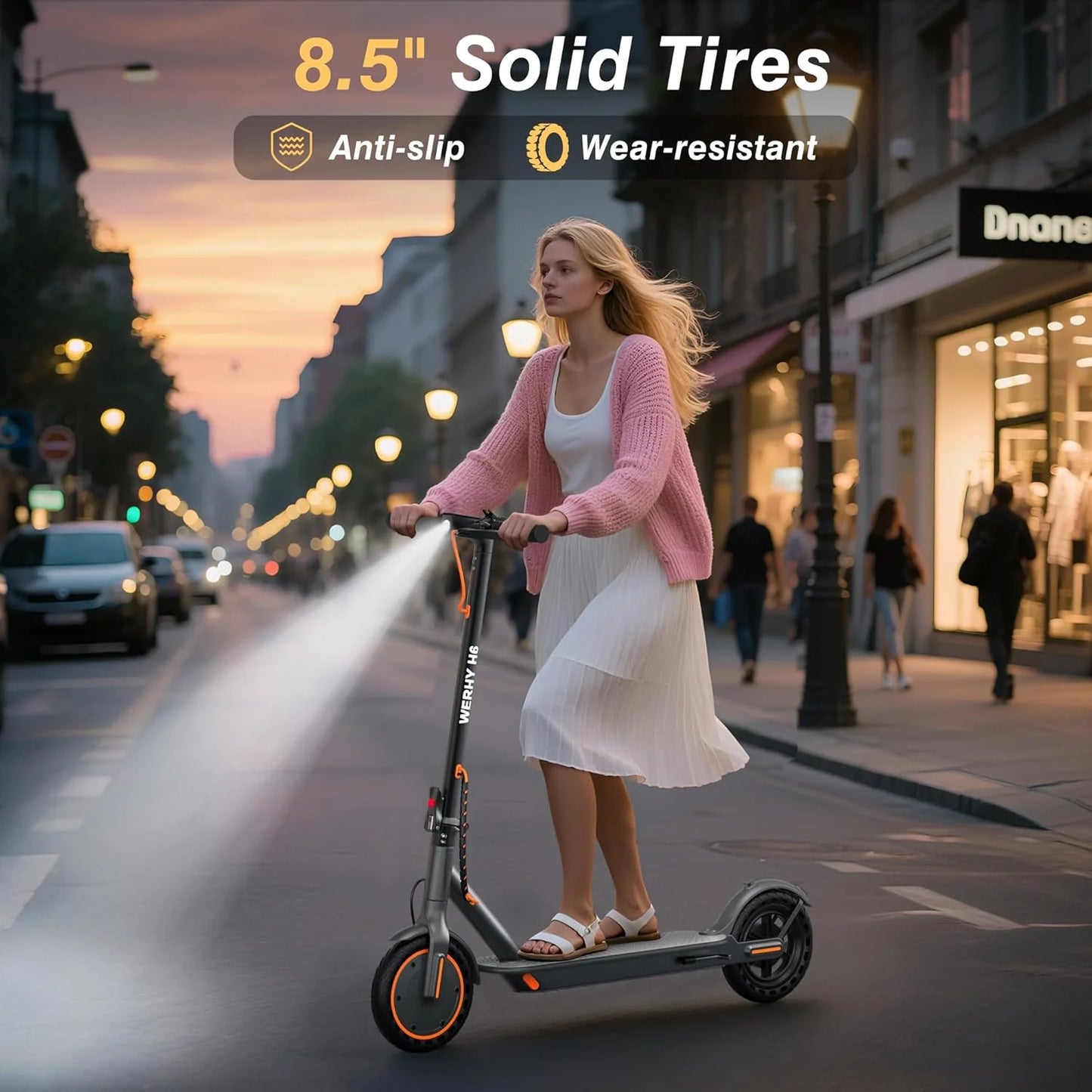 Electric Scooter, 350W/500W Motor, Top Speed 19/22 mph, Max 16/23/28Miles Ranges, Foldable E Scooter for Adults