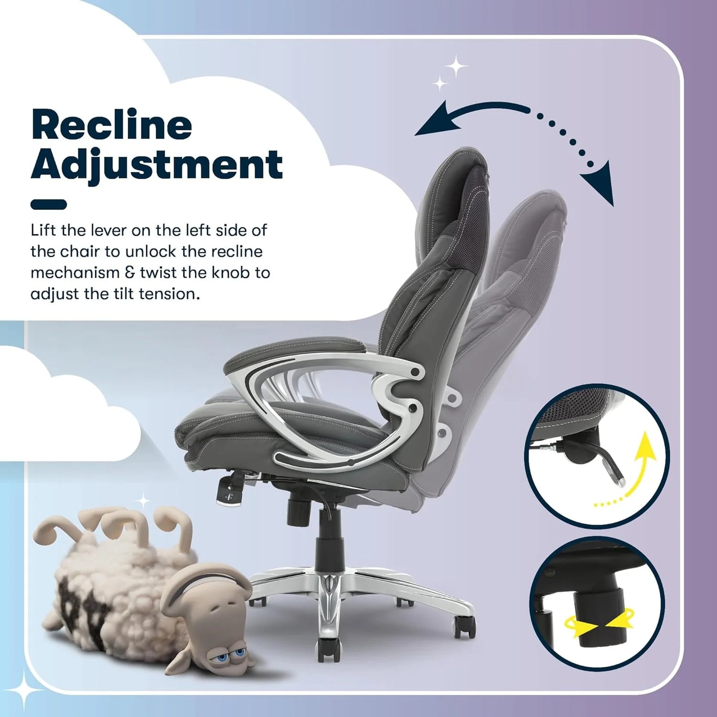 Executive office chair, ergonomic computer desk and chair