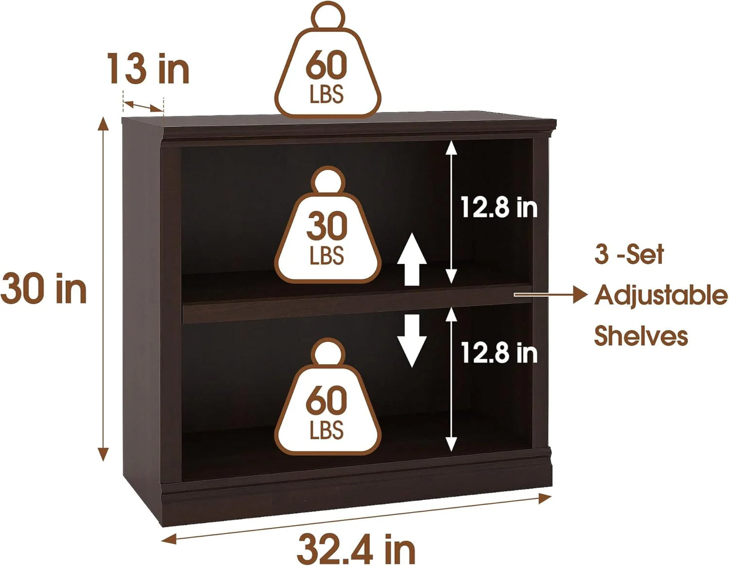 70-Inch Tall White Bookcase 5 Tiers Shelves Open Storage Bookshelf