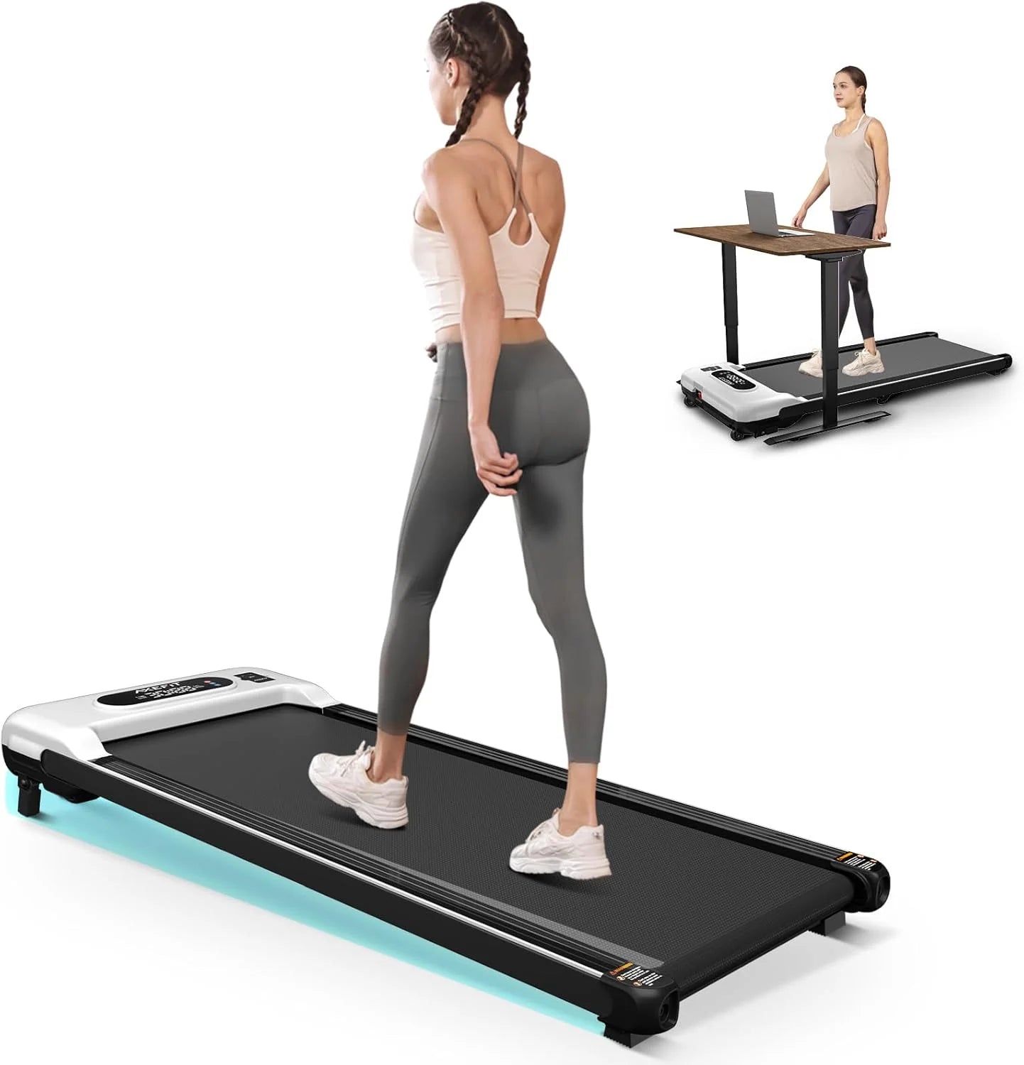 2.5 HP Portable Treadmill with Inclined Walking Pad, Panel and Remote, 4-in-1 Walking Treadmill, 265 lb Capacity