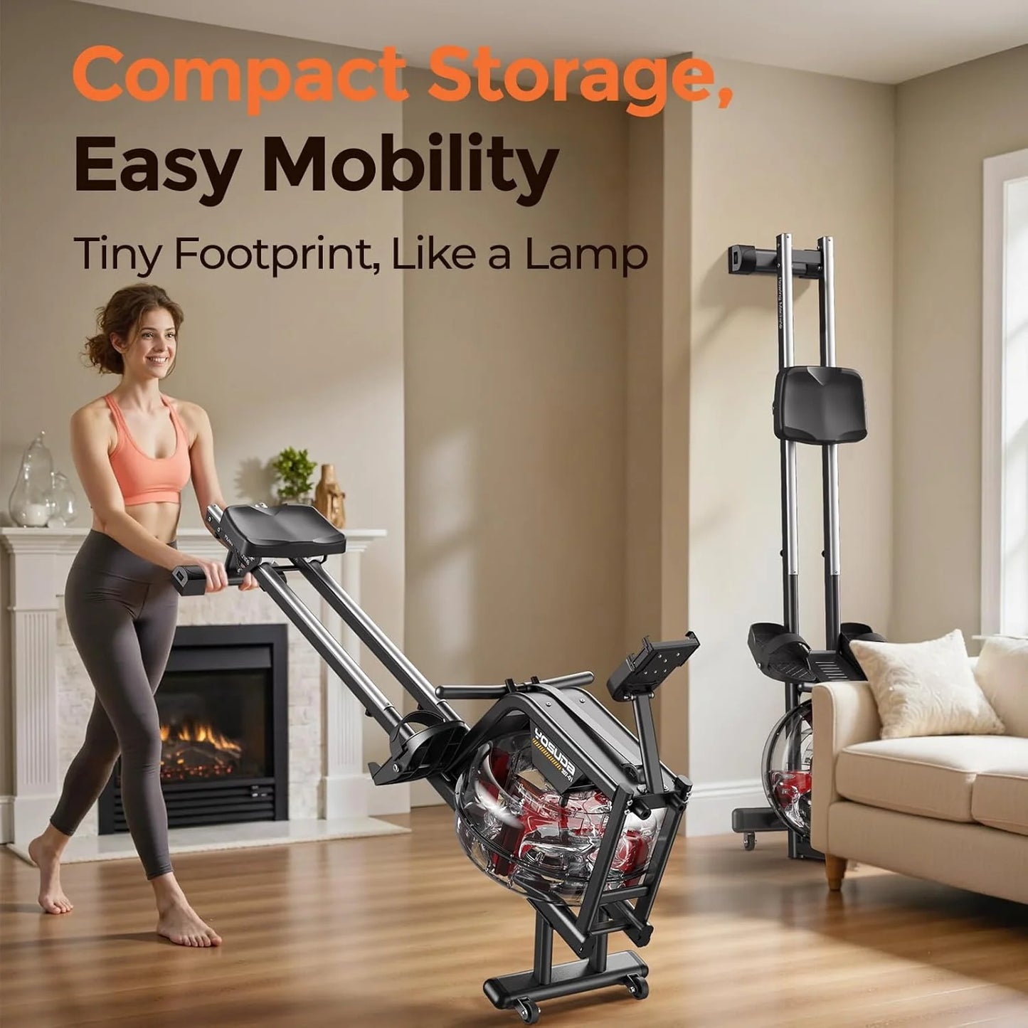 YOSUDA Home Magnet/Water Resistance Rowing Machine Support Bluetooth and Applications