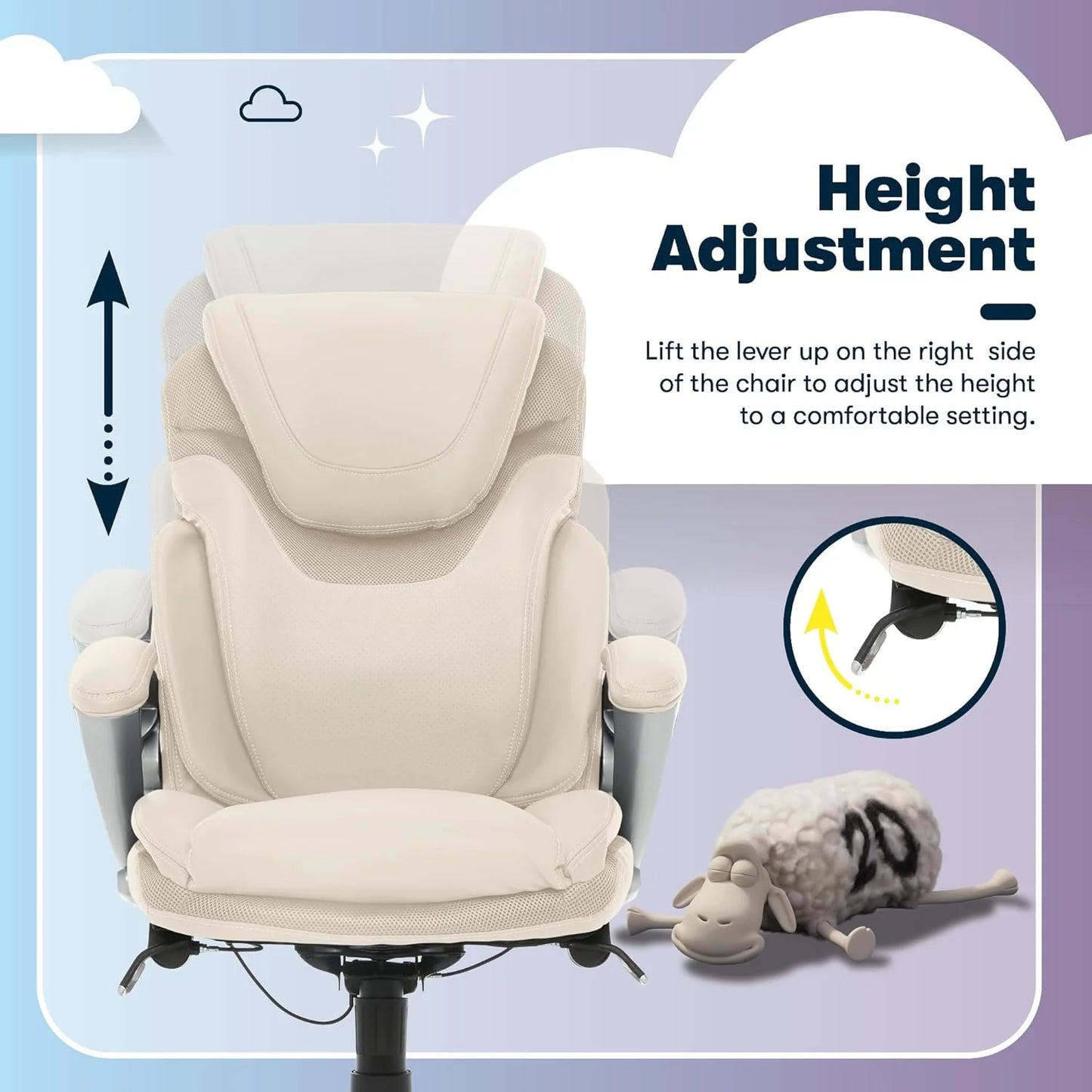 Executive office chair, ergonomic computer desk and chair