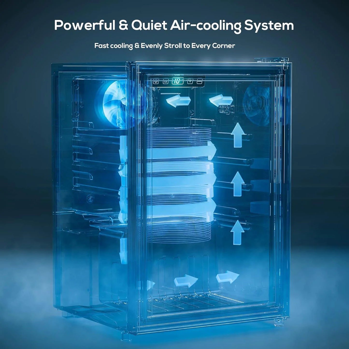 Beverage Refrigerator Cooler-120 Cans Freestanding Mini Fridge Cooler with Glass Door, Adjustable Shelves & Digital Temperature Display for Soda, Wine or Beer (Black, 3.2 Cu.Ft)