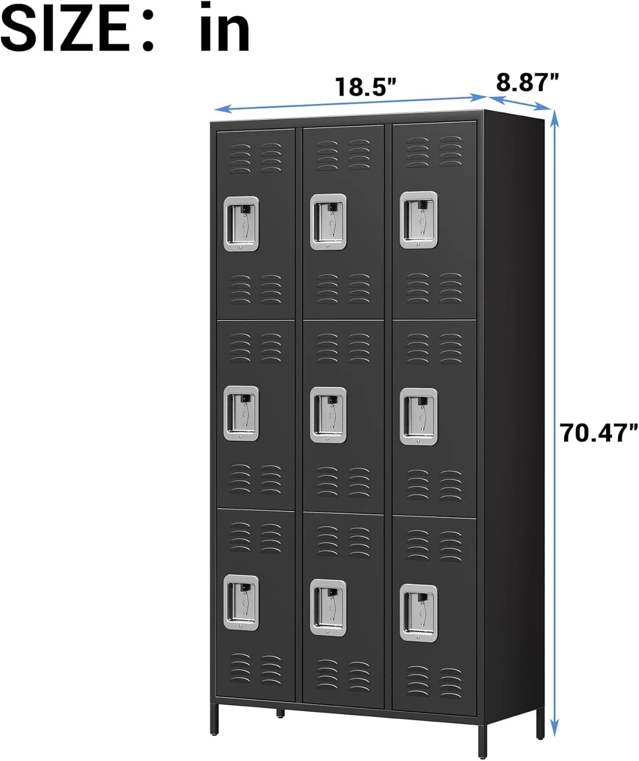 GAOMON Locker for Employees, 6 Doors Locker Cabinet with Hooks, Storage Locker