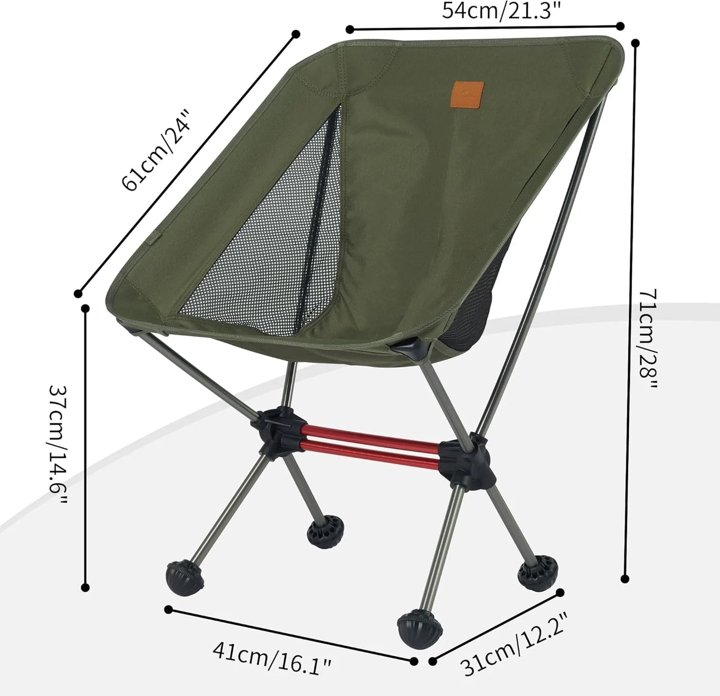 Ultralight Camping Chair 2.12 lbs Portable Backpacking Chair Folding Hiking Chair